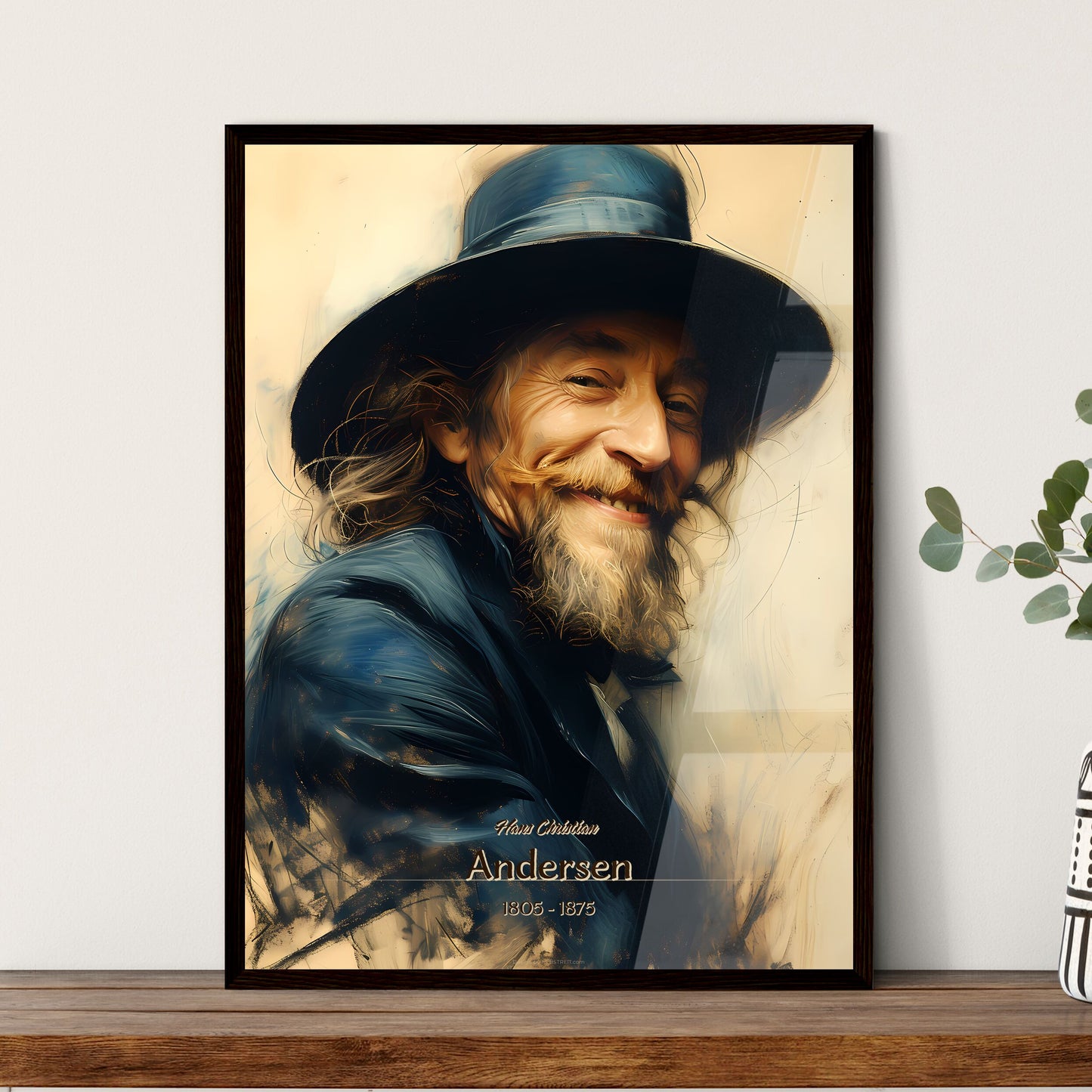 Hans Christian, Andersen, 1805 - 1875, A Poster of a man wearing a hat Default Title