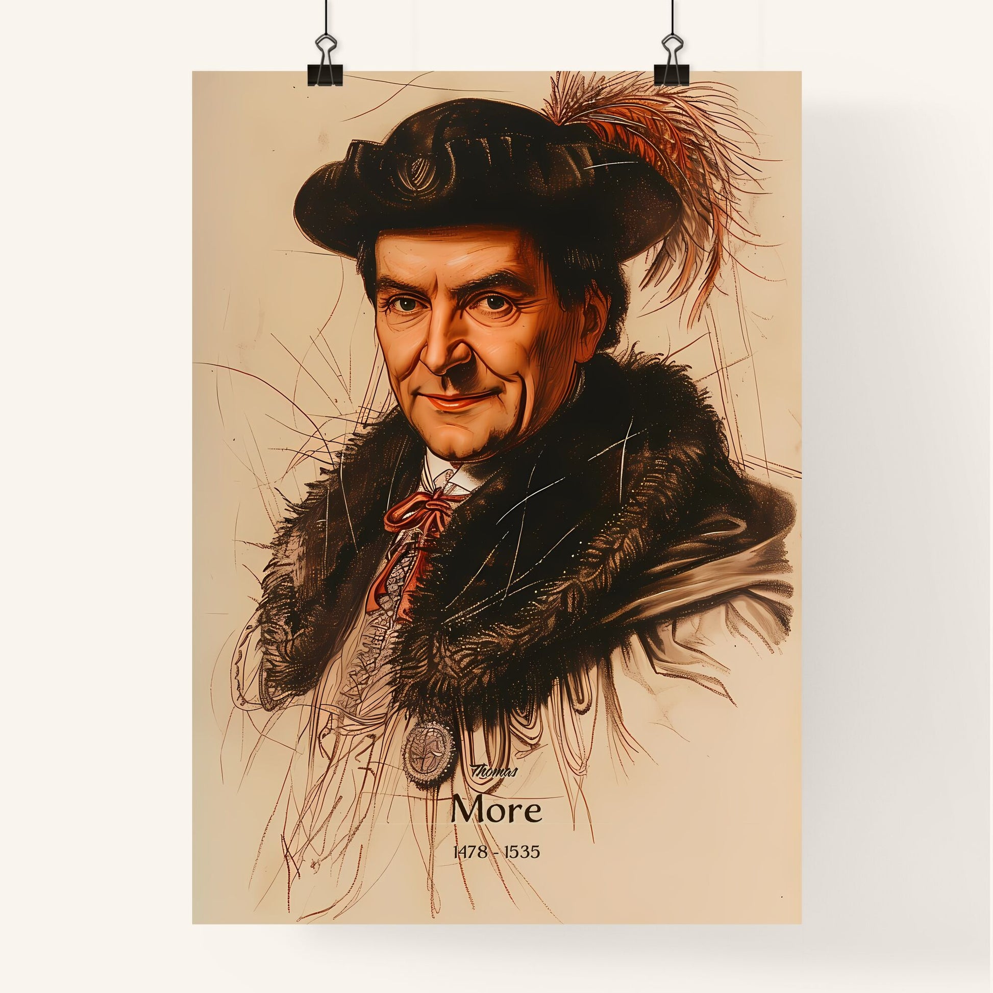 Thomas, More, 1478 - 1535, A Poster of a man in a hat Default Title
