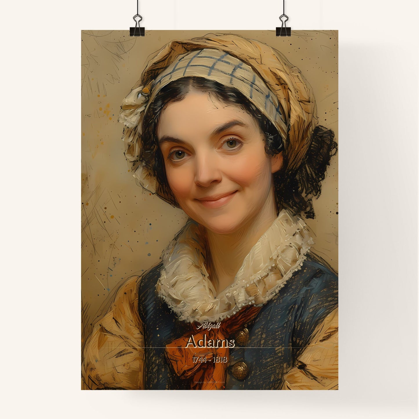 Abigail, Adams, 1744 - 1818, A Poster of a woman wearing a head scarf and a vest Default Title