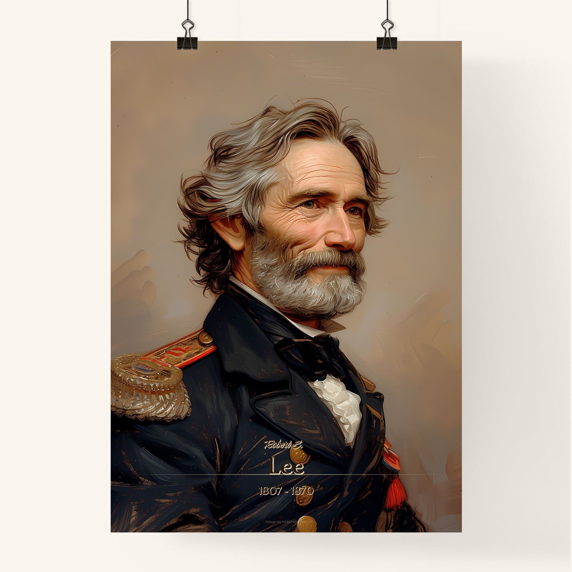 Robert E. , Lee, 1807 - 1870, A Poster of a man in a military uniform Default Title
