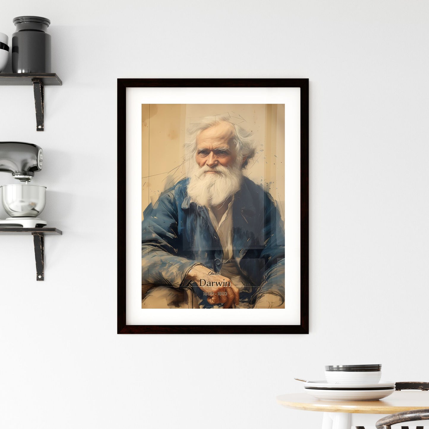 Charles, Darwin, 1809 - 1882, A Poster of a man with a white beard Default Title