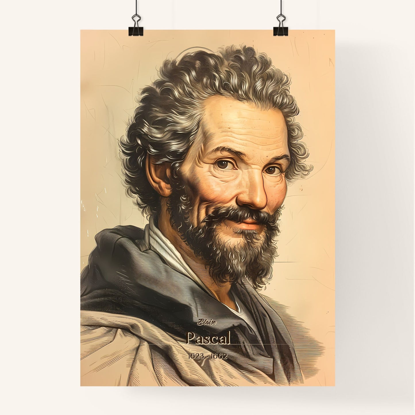 Blaise, Pascal, 1623 - 1662, A Poster of a man with a beard Default Title