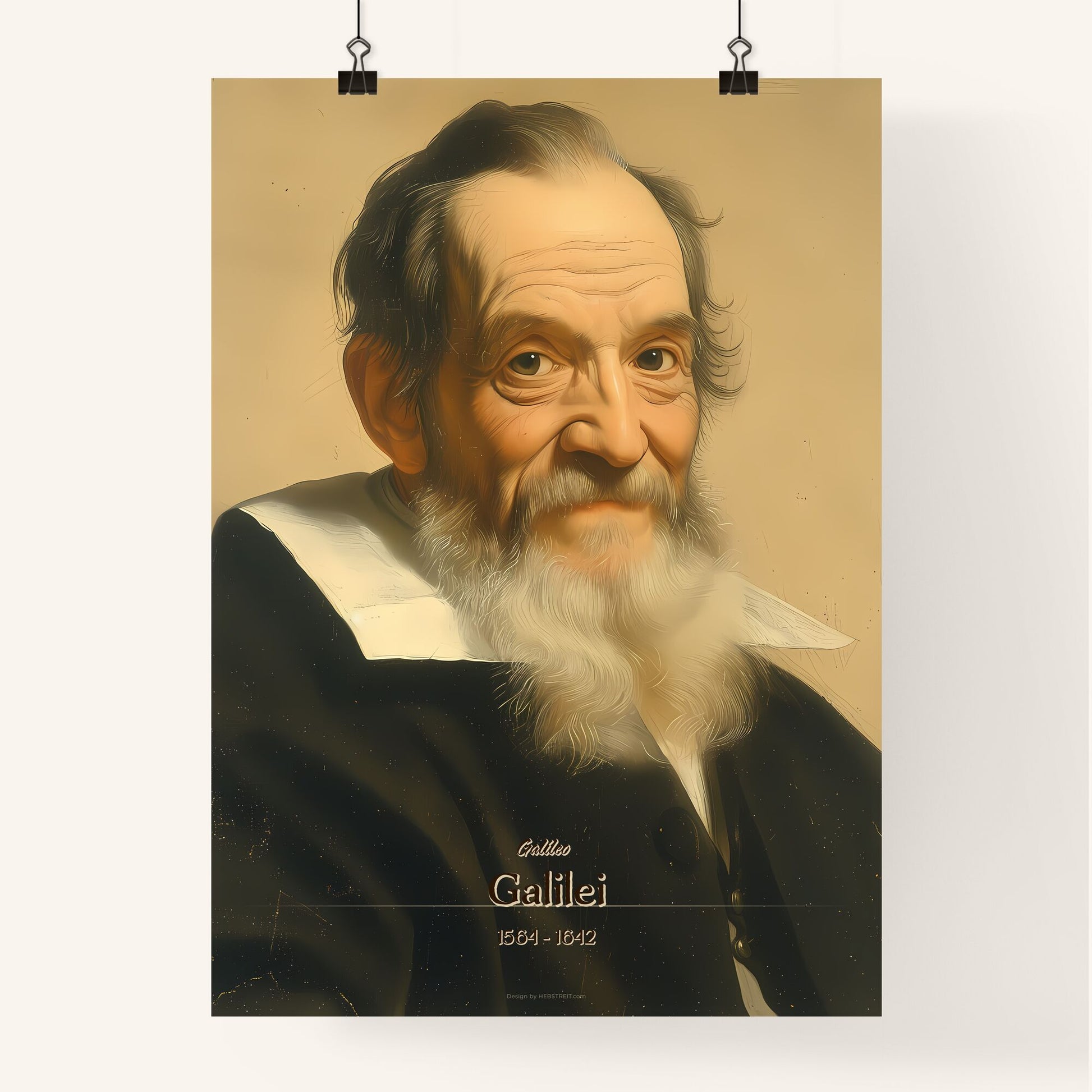 Galileo, Galilei, 1564 - 1642, A Poster of a man with a long beard Default Title