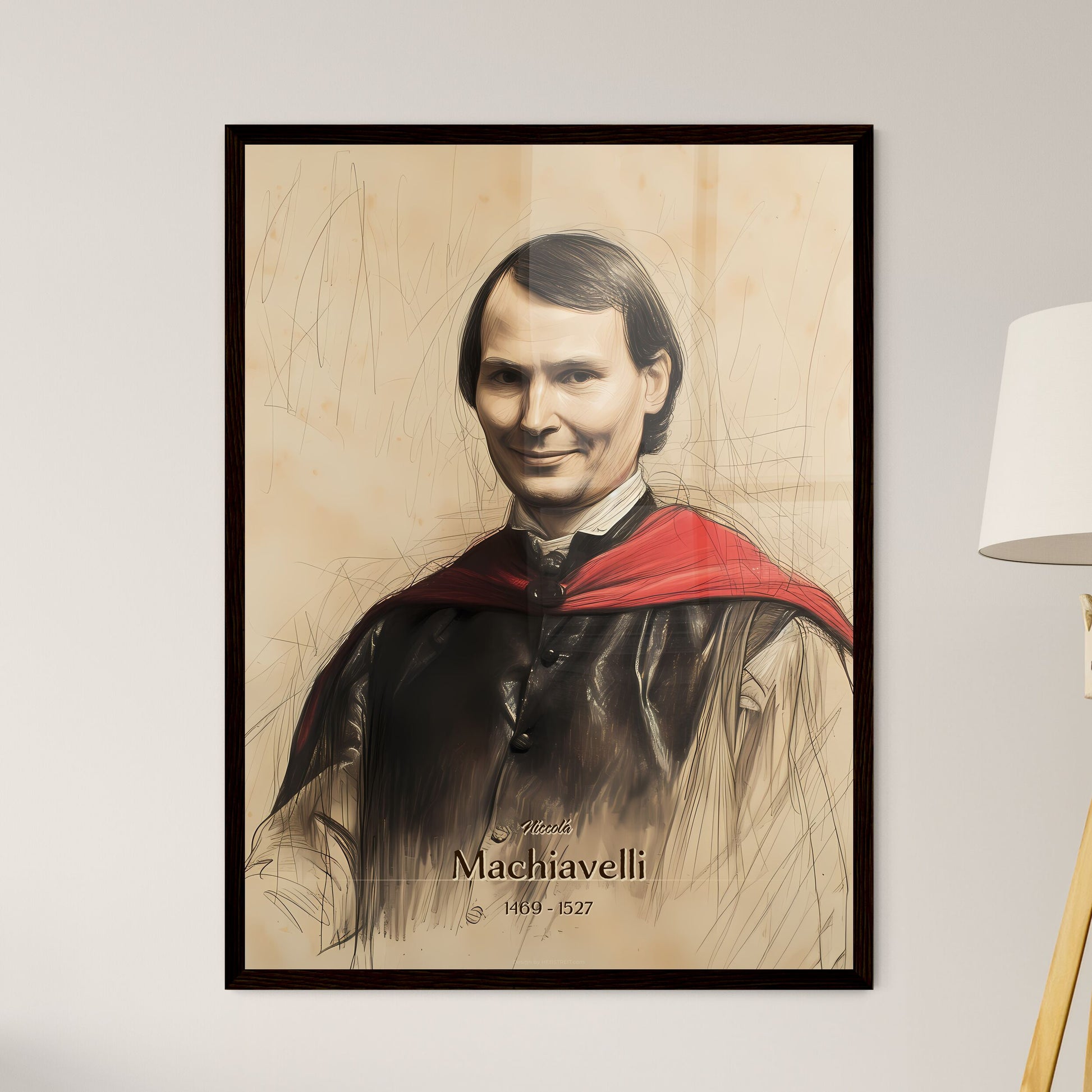Niccolá, Machiavelli, 1469 - 1527, A Poster of a man wearing a red cape Default Title