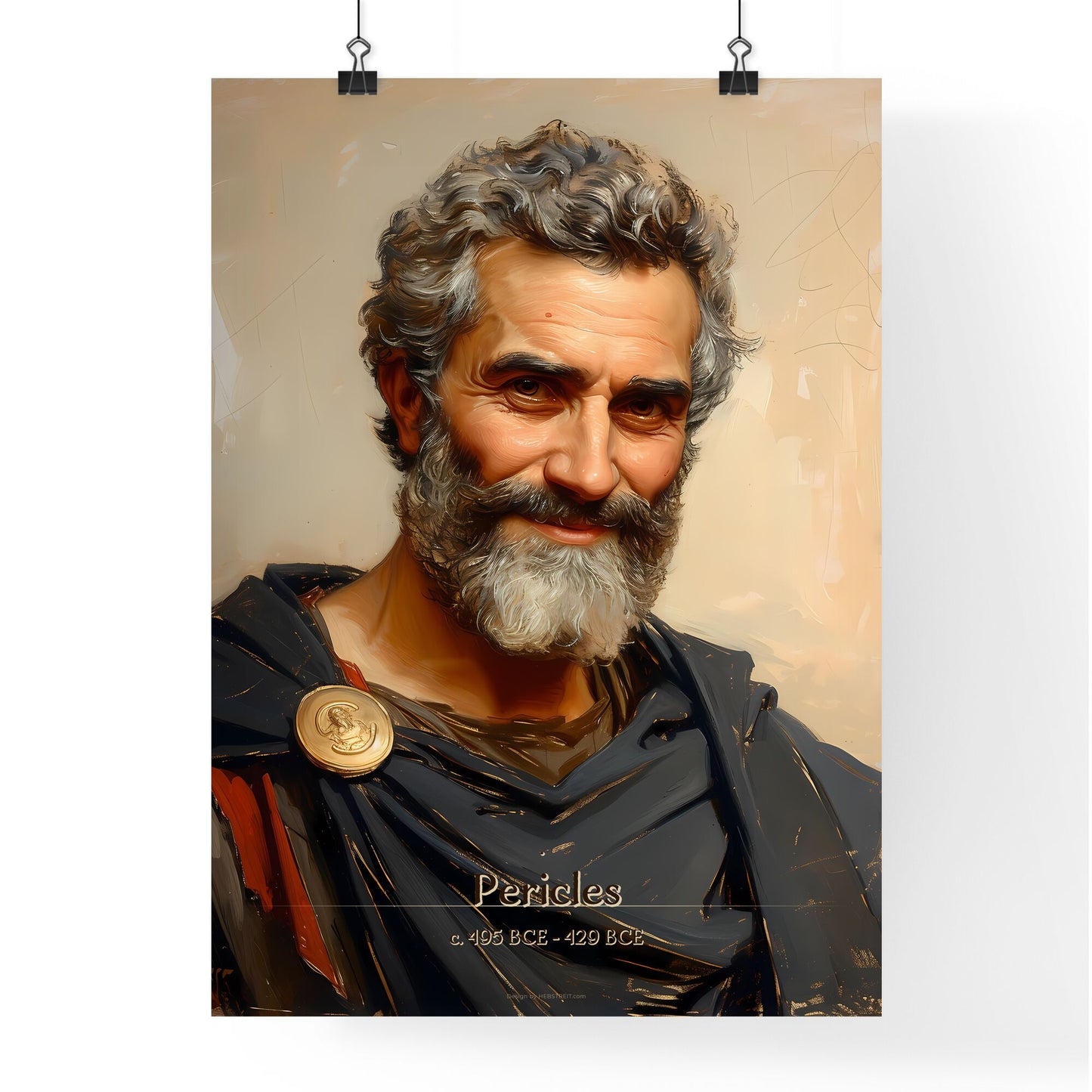 Pericles, c. 495 BCE - 429 BCE, A Poster of a man with a beard and a robe Default Title