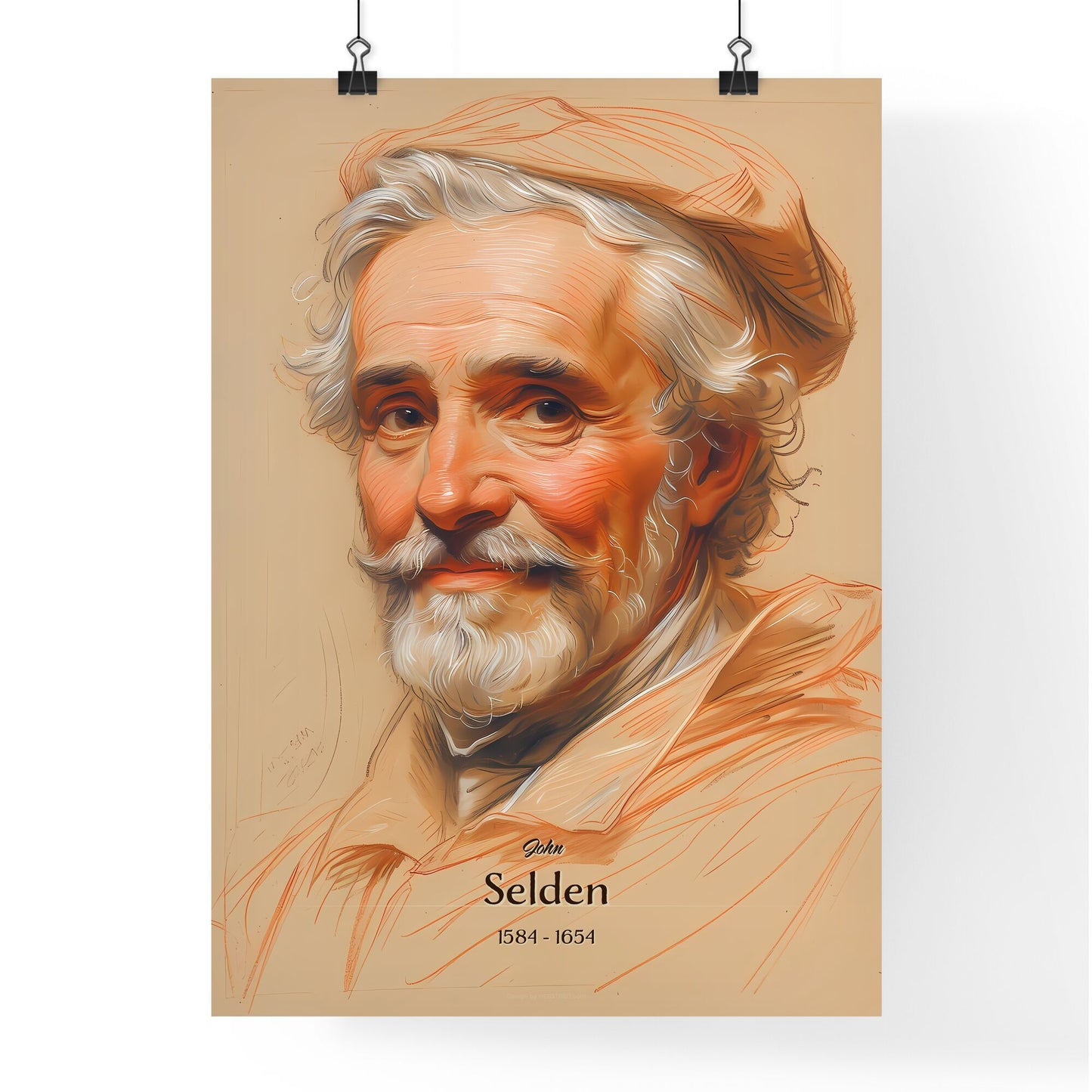 John, Selden, 1584 - 1654, A Poster of a man with a beard and mustache Default Title