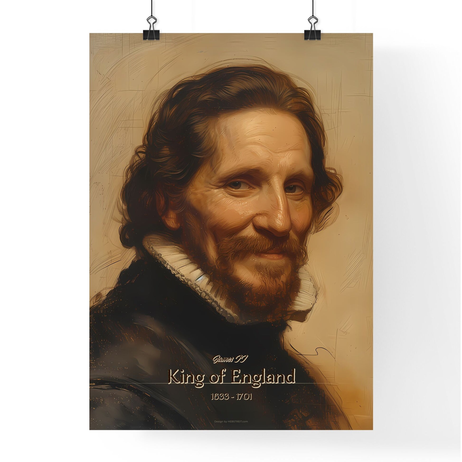 James II, King of England, 1633 - 1701, A Poster of a man with a beard Default Title