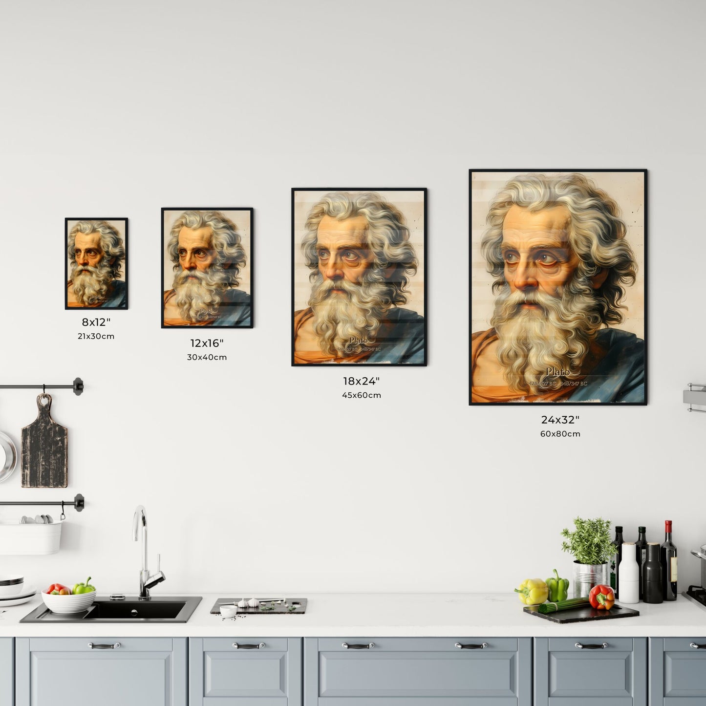 Plato, 428/427 BC - 348/347 BC, A Poster of a painting of a man with a long white beard Default Title