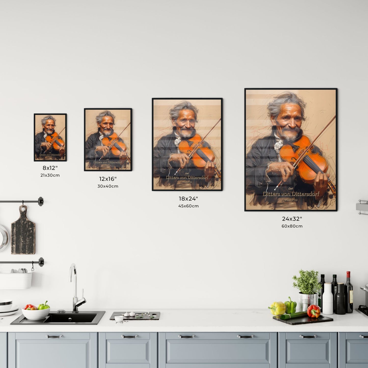 Carl, Ditters von Dittersdorf, 1739 - 1799, A Poster of a man playing a violin Default Title