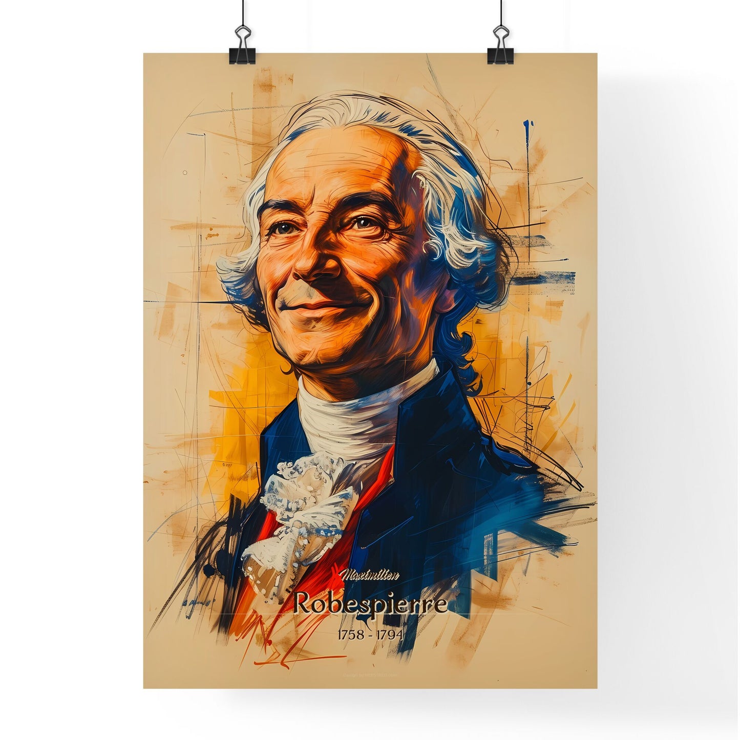 Maximilien, Robespierre, 1758 - 1794, A Poster of a painting of a man Default Title