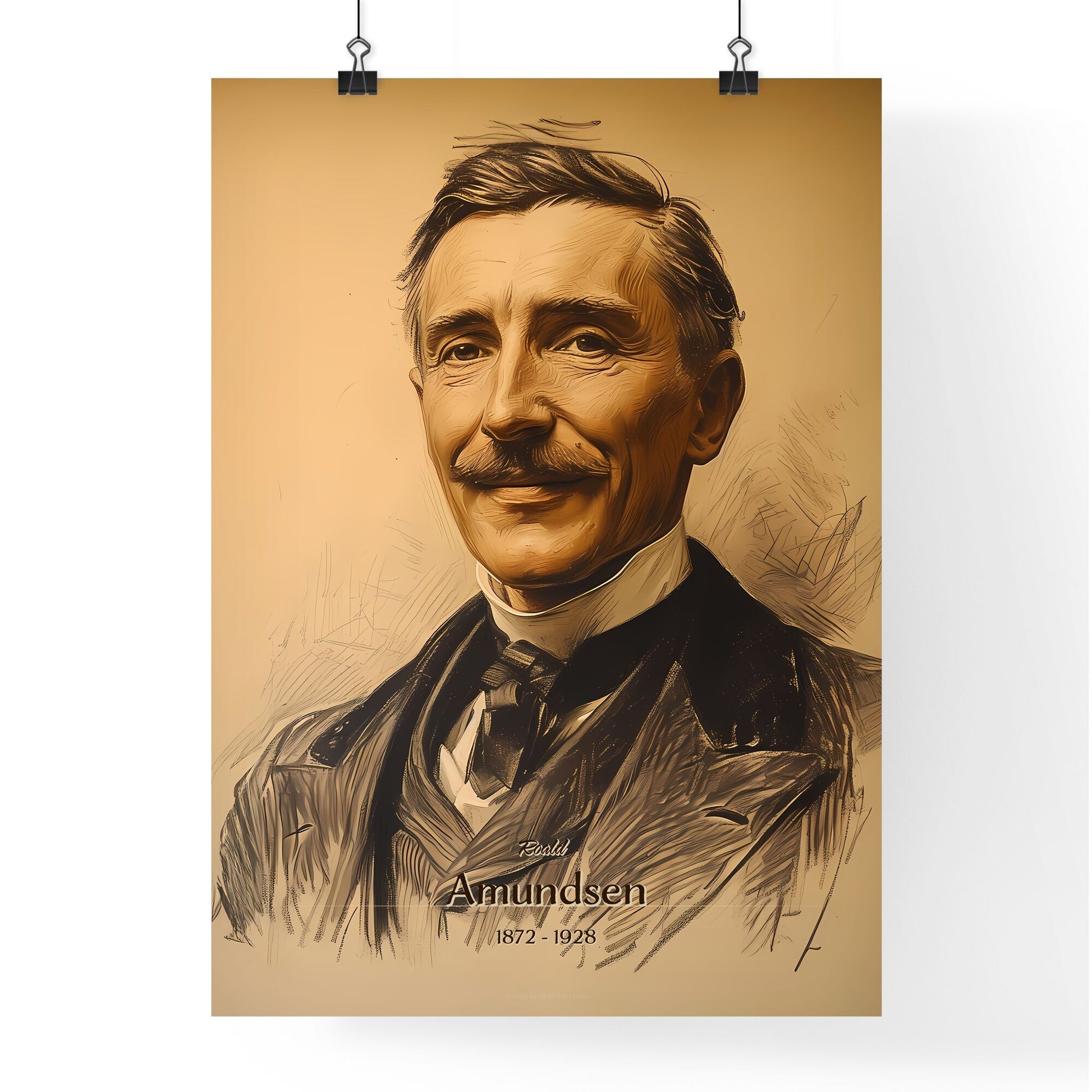 Roald, Amundsen, 1872 - 1928, A Poster of a man with a mustache Default Title
