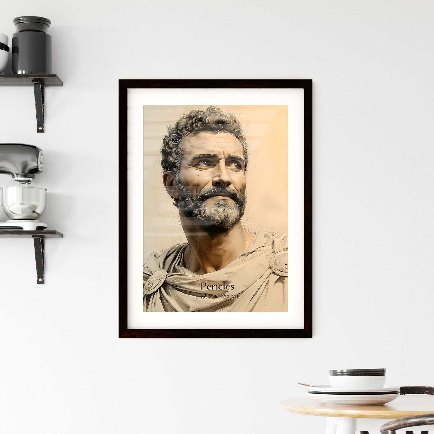 Pericles, c. 495 BCE - 429 BCE, A Poster of a drawing of a man with a beard Default Title