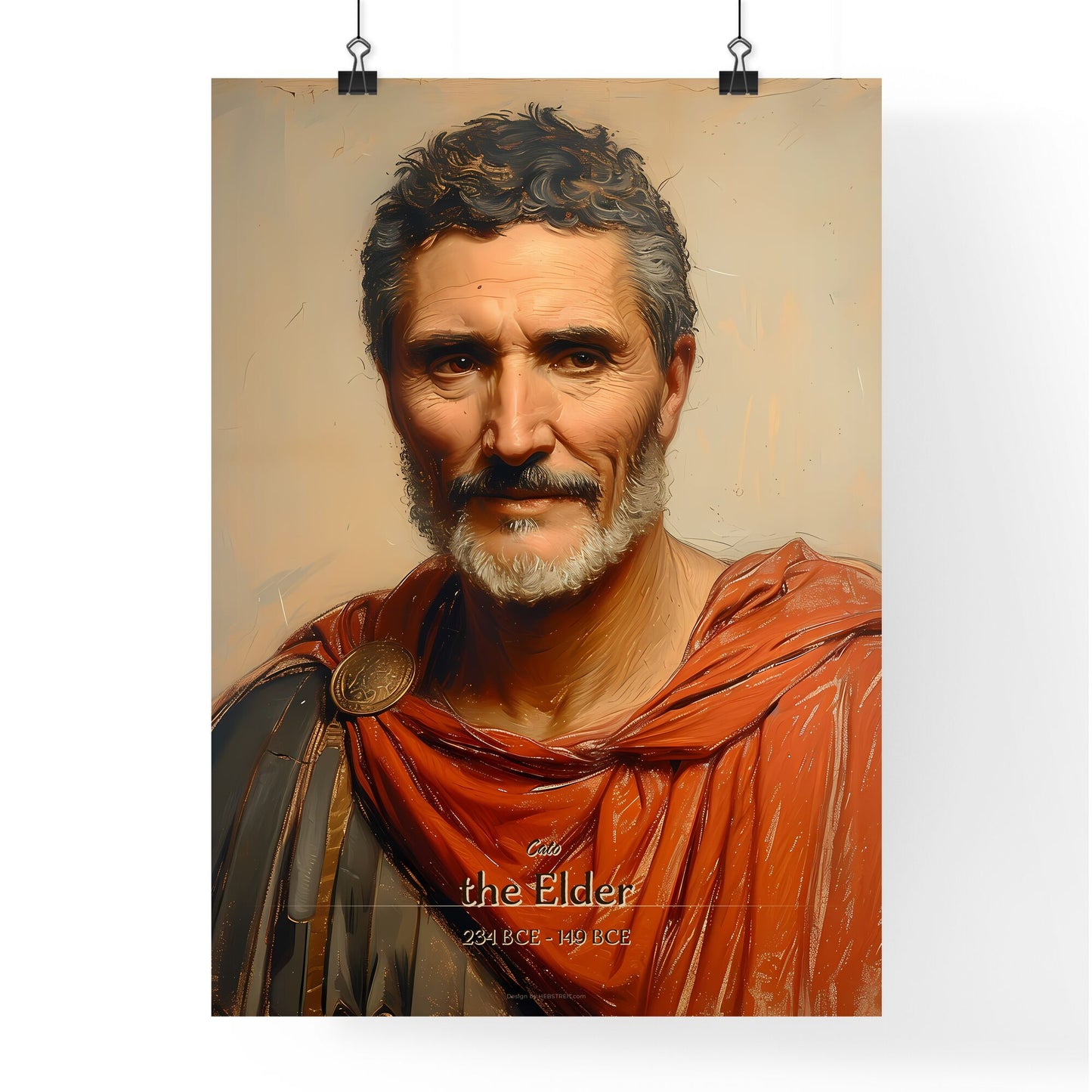 Cato, the Elder, 234 BCE - 149 BCE, A Poster of a man with a beard wearing a red robe Default Title