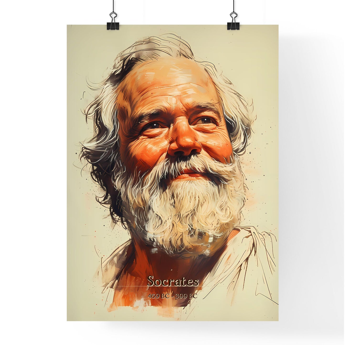 Socrates, 469 BC - 399 BC, A Poster of a painting of a man with a beard Default Title