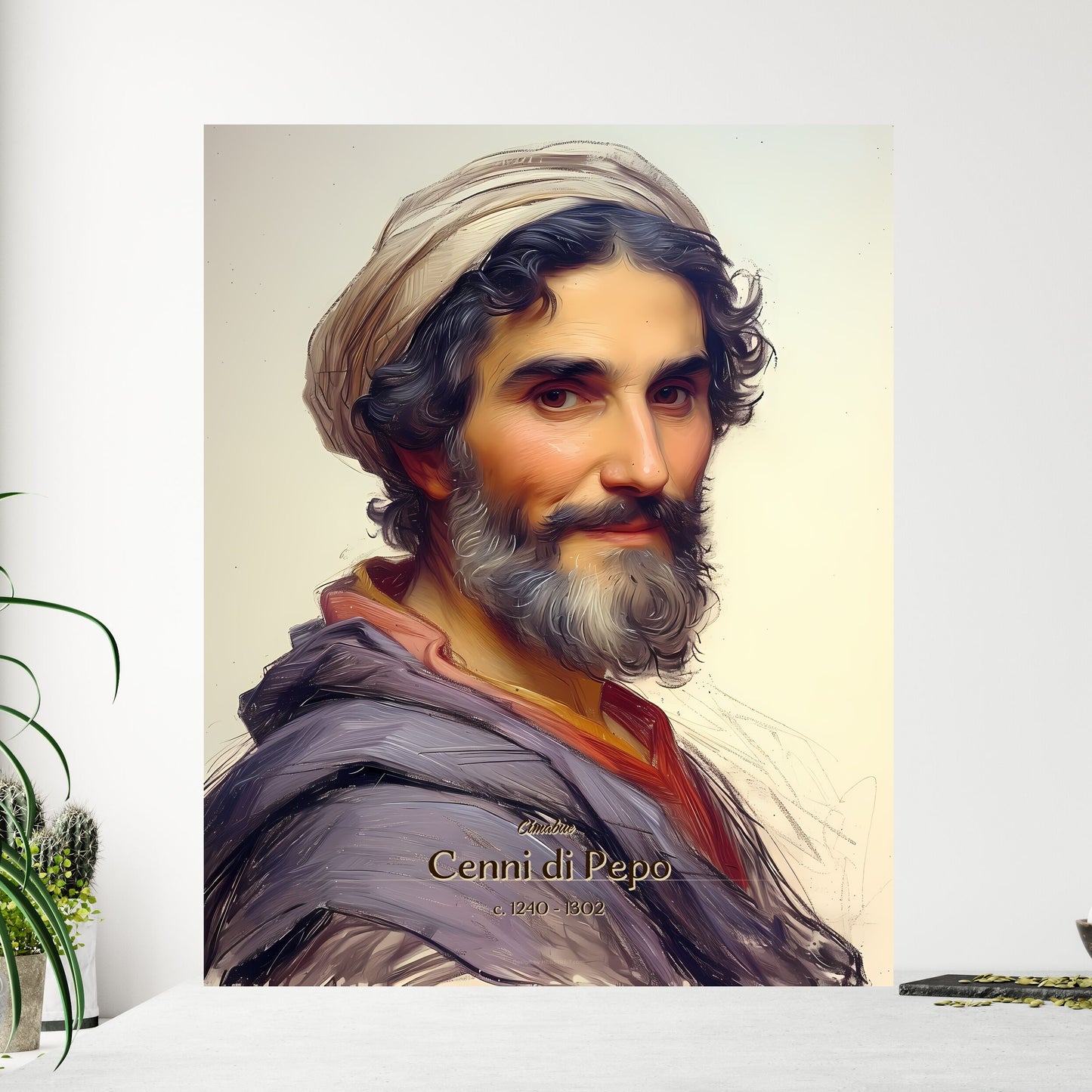 Cimabue, Cenni di Pepo, c. 1240 - 1302, A Poster of a man with a beard and a hat Default Title