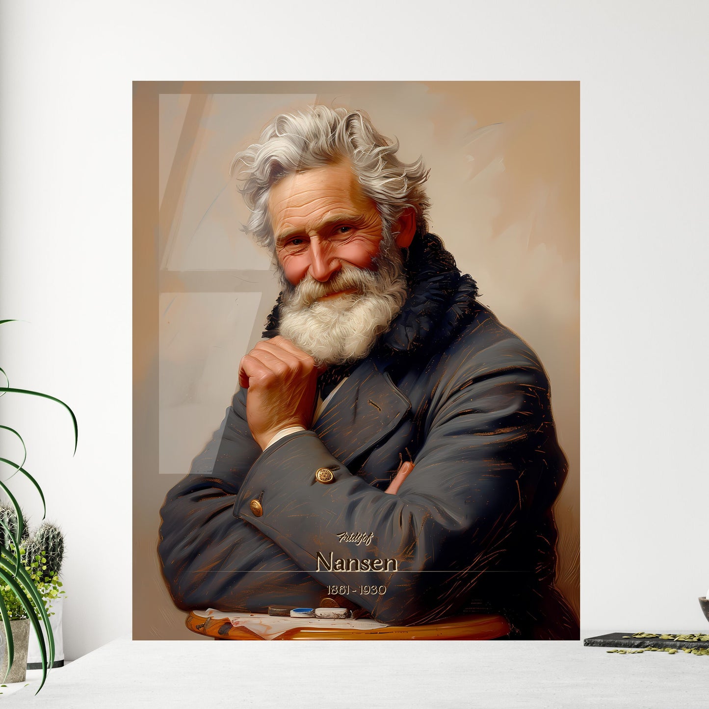 Fridtjof, Nansen, 1861 - 1930, A Poster of a man with a beard and mustache Default Title