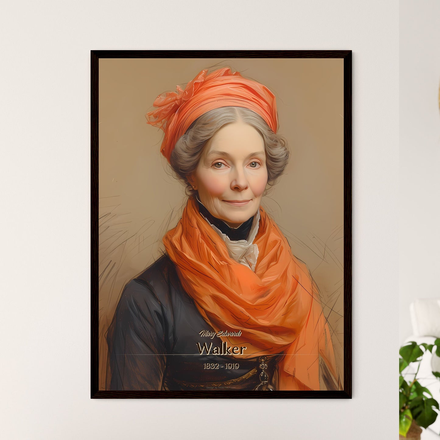 Mary Edwards, Walker, 1832 - 1919, A Poster of a woman with a scarf and a red head scarf Default Title