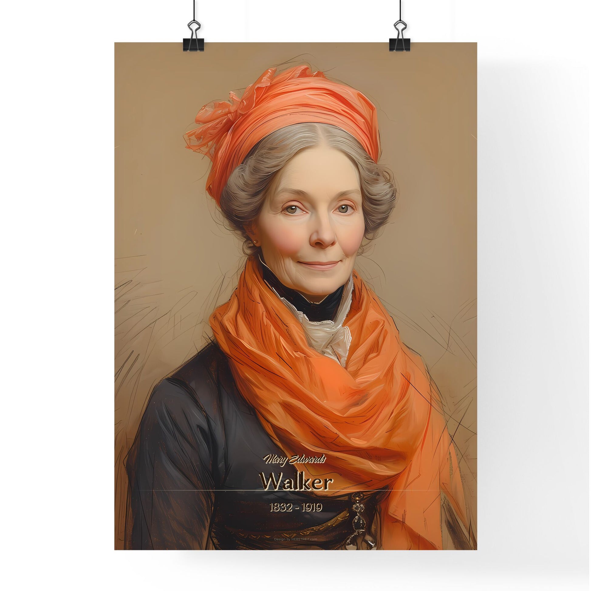 Mary Edwards, Walker, 1832 - 1919, A Poster of a woman with a scarf and a red head scarf Default Title