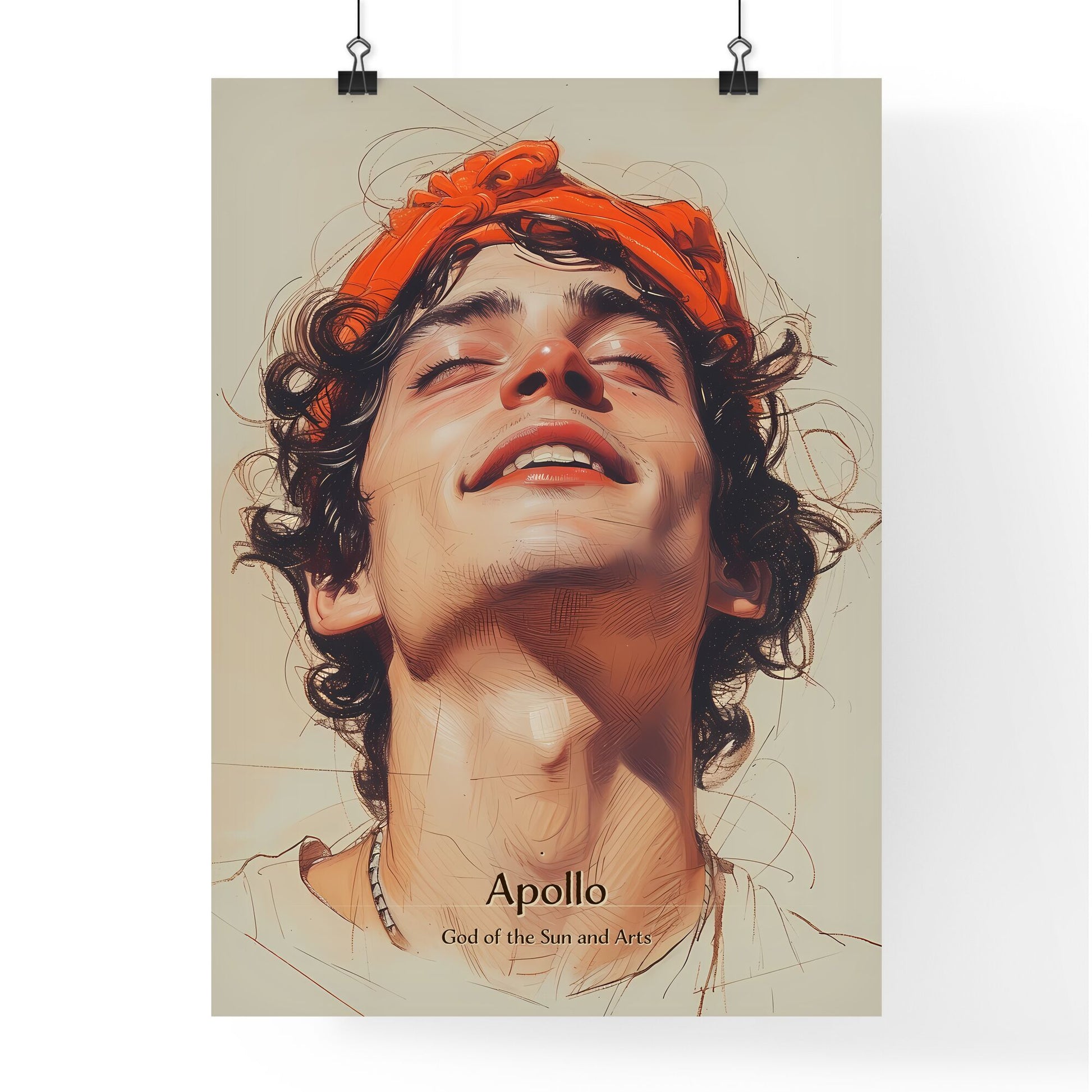 Apollo, God of the Sun and Arts, A Poster of a man with his eyes closed Default Title