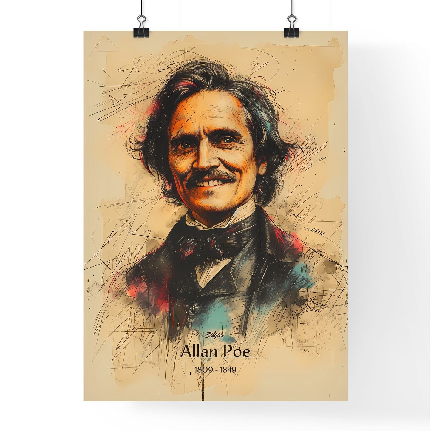 Edgar, Allan Poe, 1809 - 1849, A Poster of a man in a suit Default Title