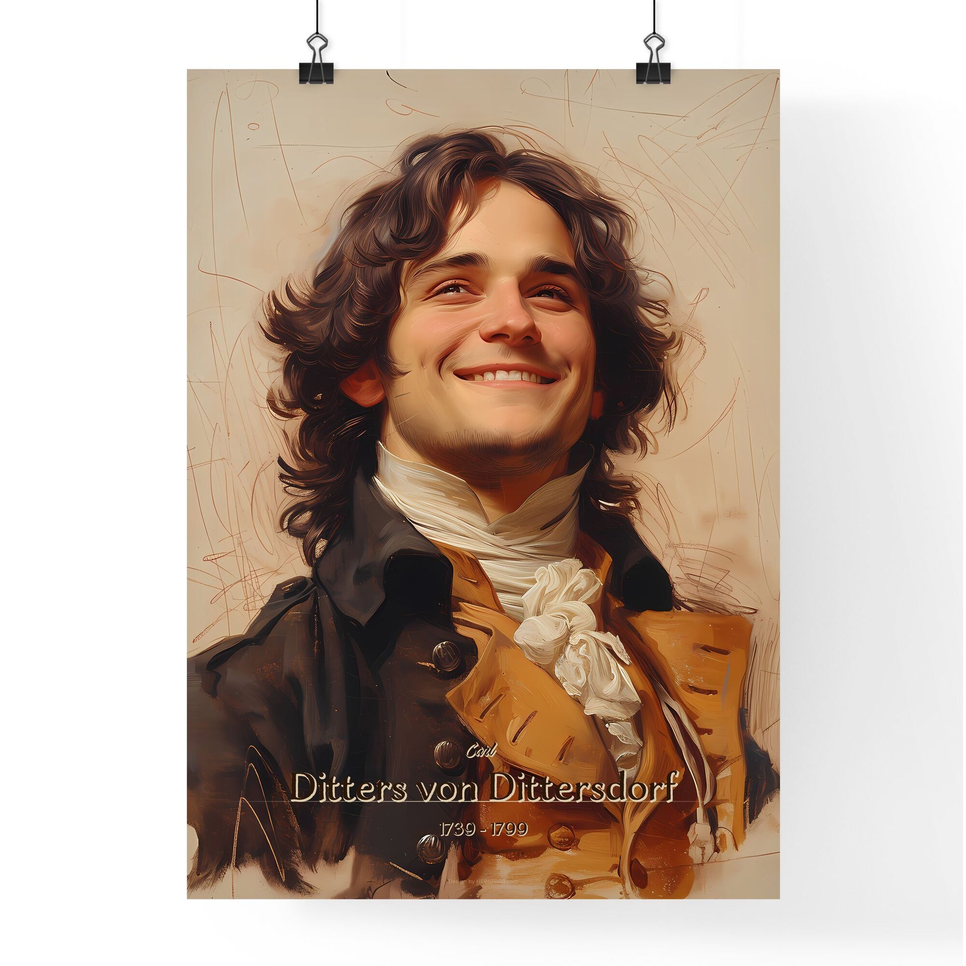 Carl, Ditters von Dittersdorf, 1739 - 1799, A Poster of a man smiling with long hair Default Title