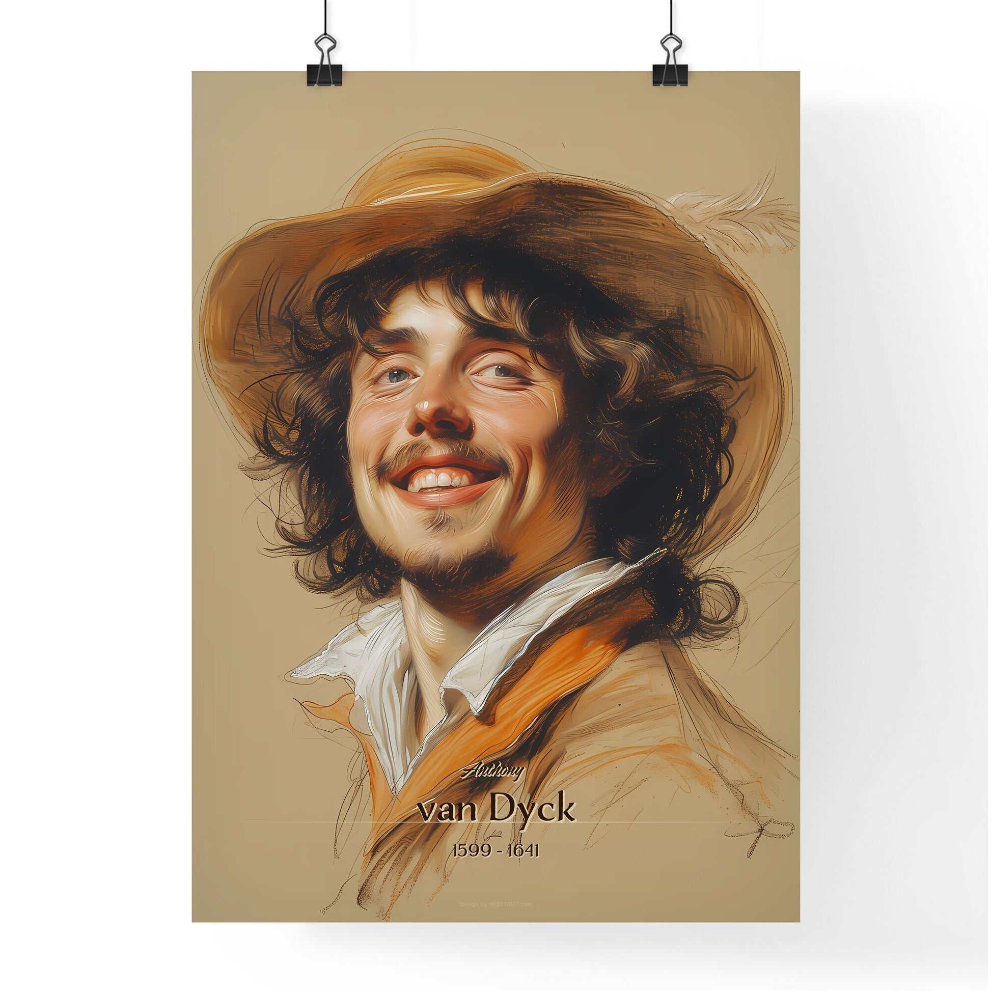 Anthony, van Dyck, 1599 - 1641, A Poster of a man wearing a hat Default Title