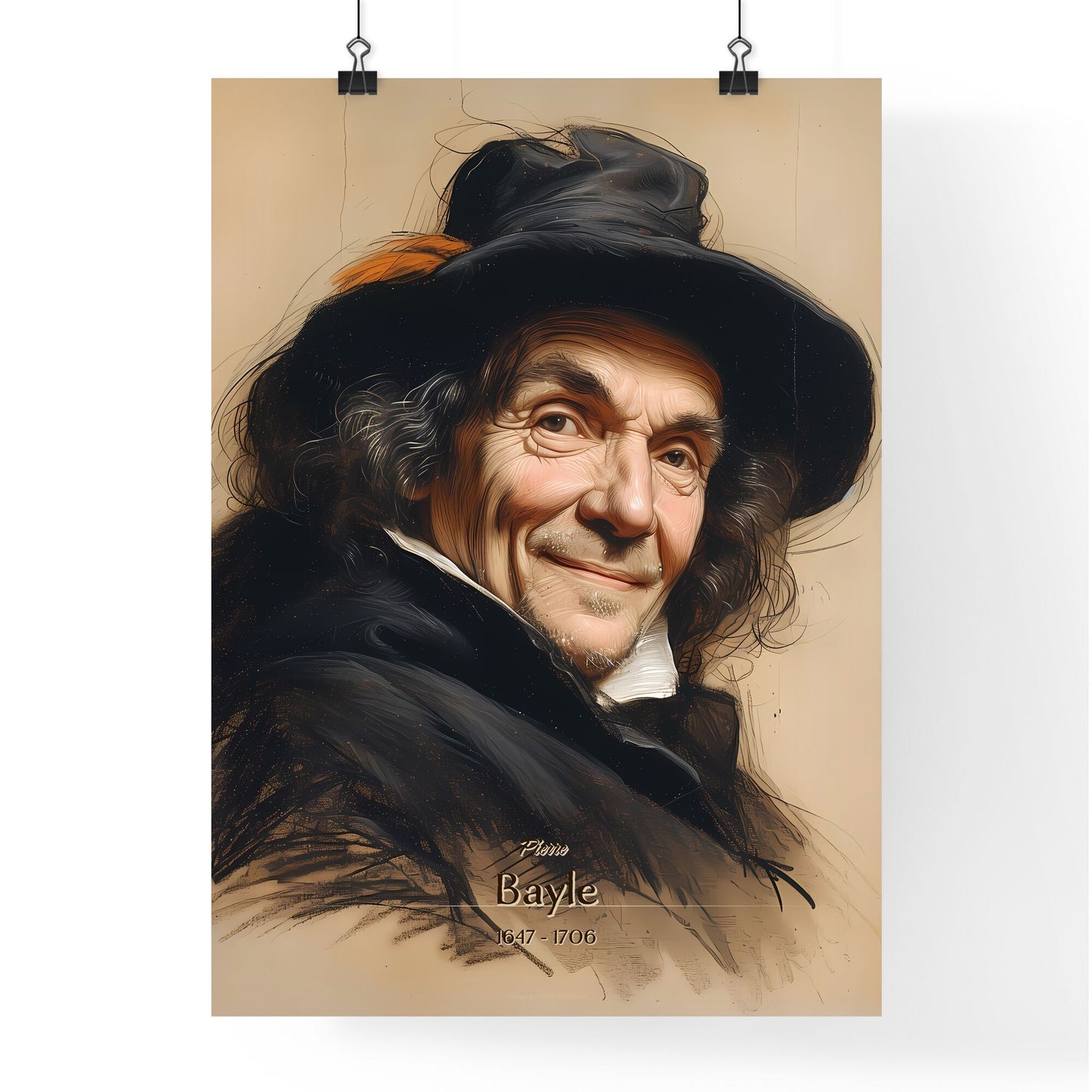 Pierre, Bayle, 1647 - 1706, A Poster of a man wearing a hat Default Title