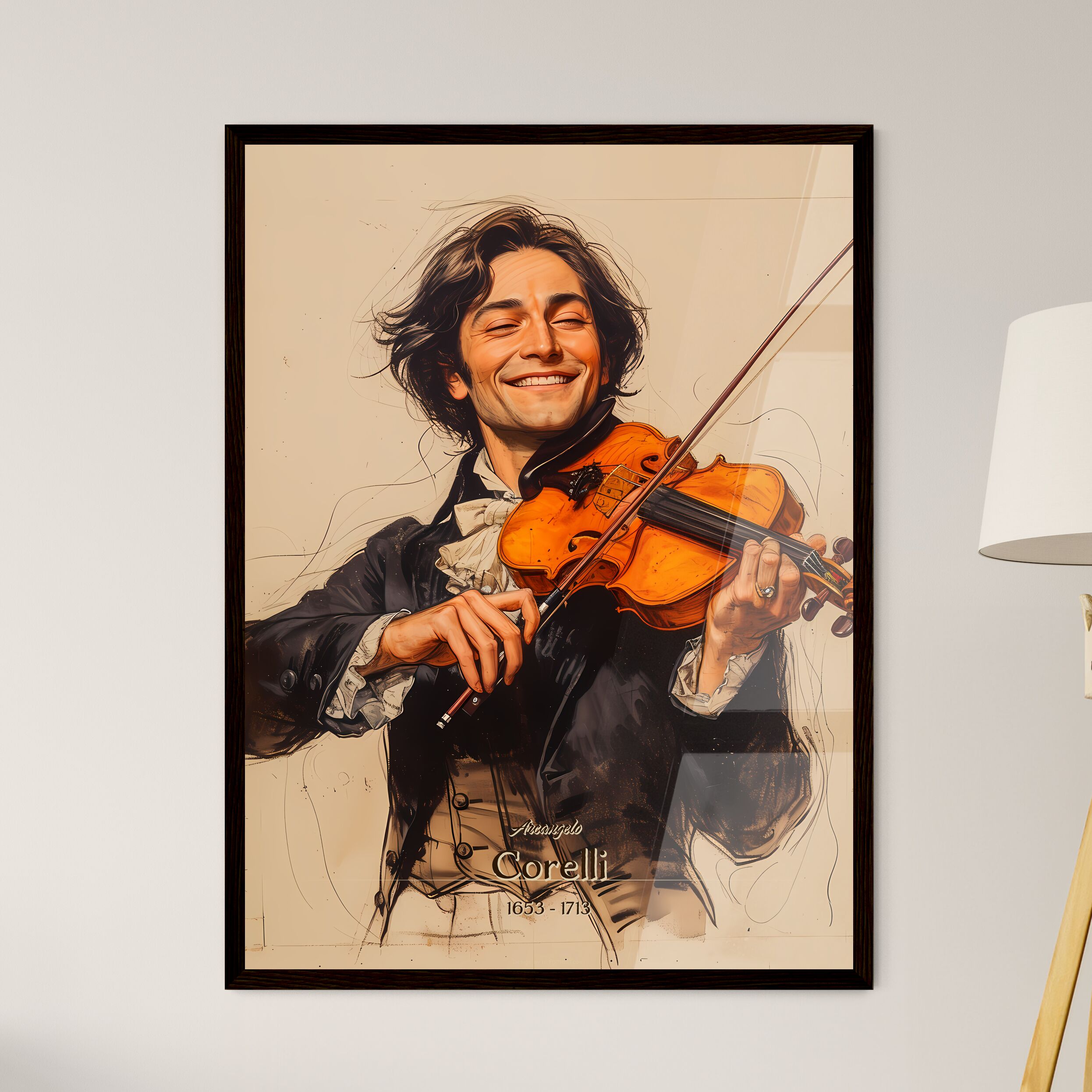 Arcangelo Corelli 1653 1713 A Poster of a man playing a violin by HEBSTREIT