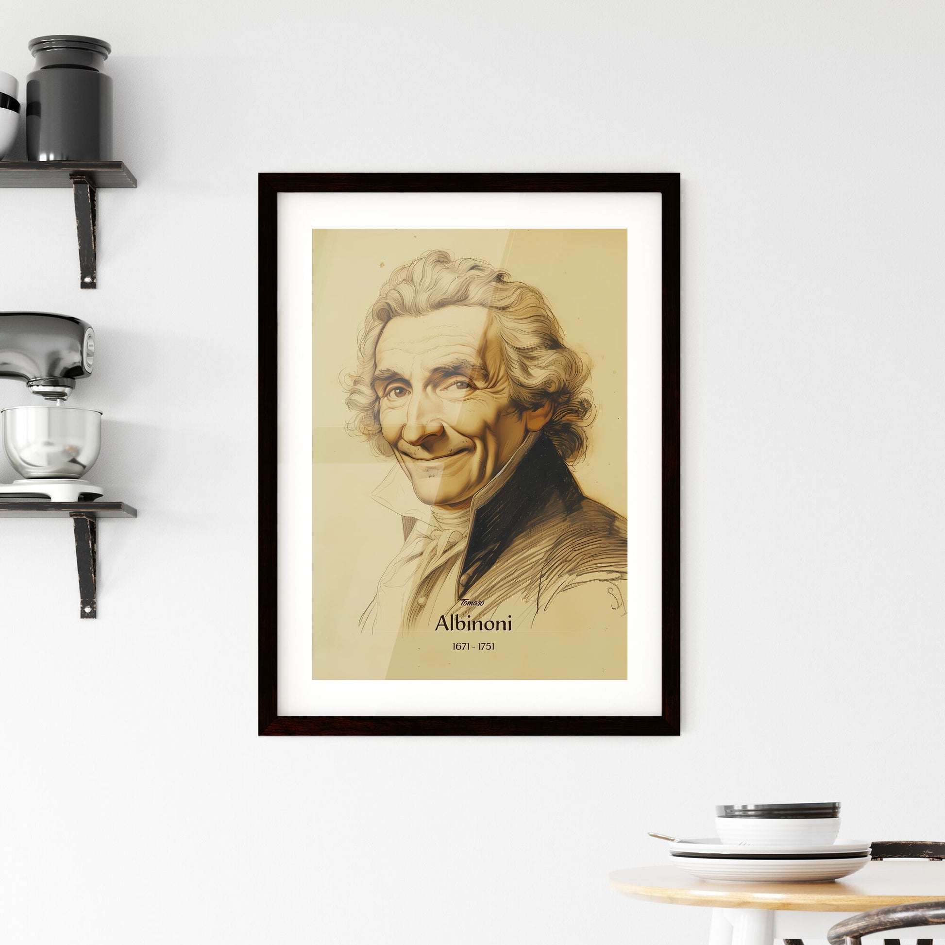 Tomaso, Albinoni, 1671 - 1751, A Poster of a drawing of a man smiling Default Title