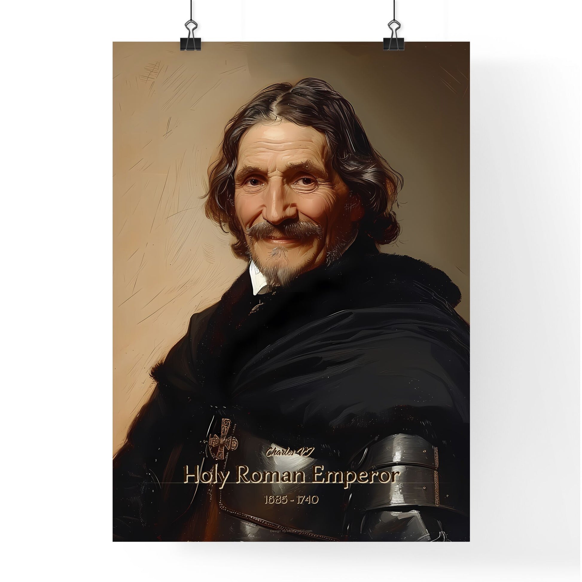 Charles VI, Holy Roman Emperor, 1685 - 1740, A Poster of a man in a black coat Default Title