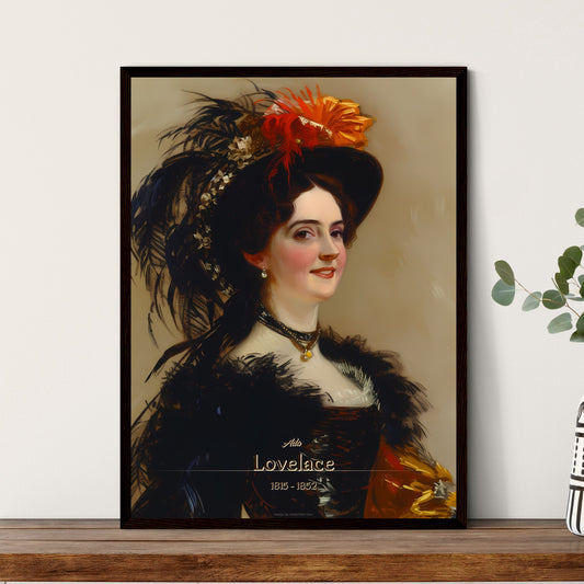 Ada, Lovelace, 1815 - 1852, A Poster of a woman in a hat and feathered dress Default Title