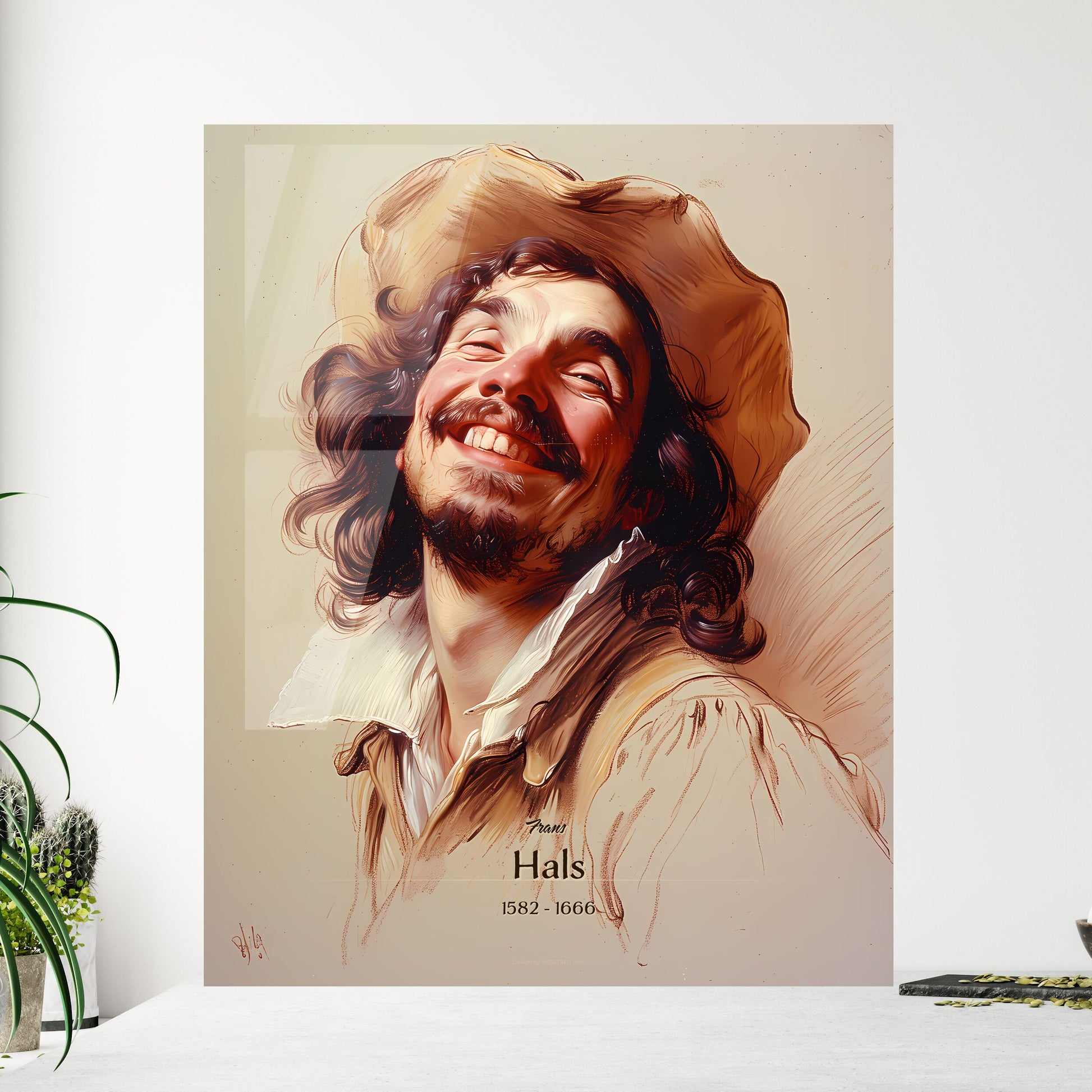 Frans, Hals, 1582 - 1666, A Poster of a man with long hair wearing a hat Default Title