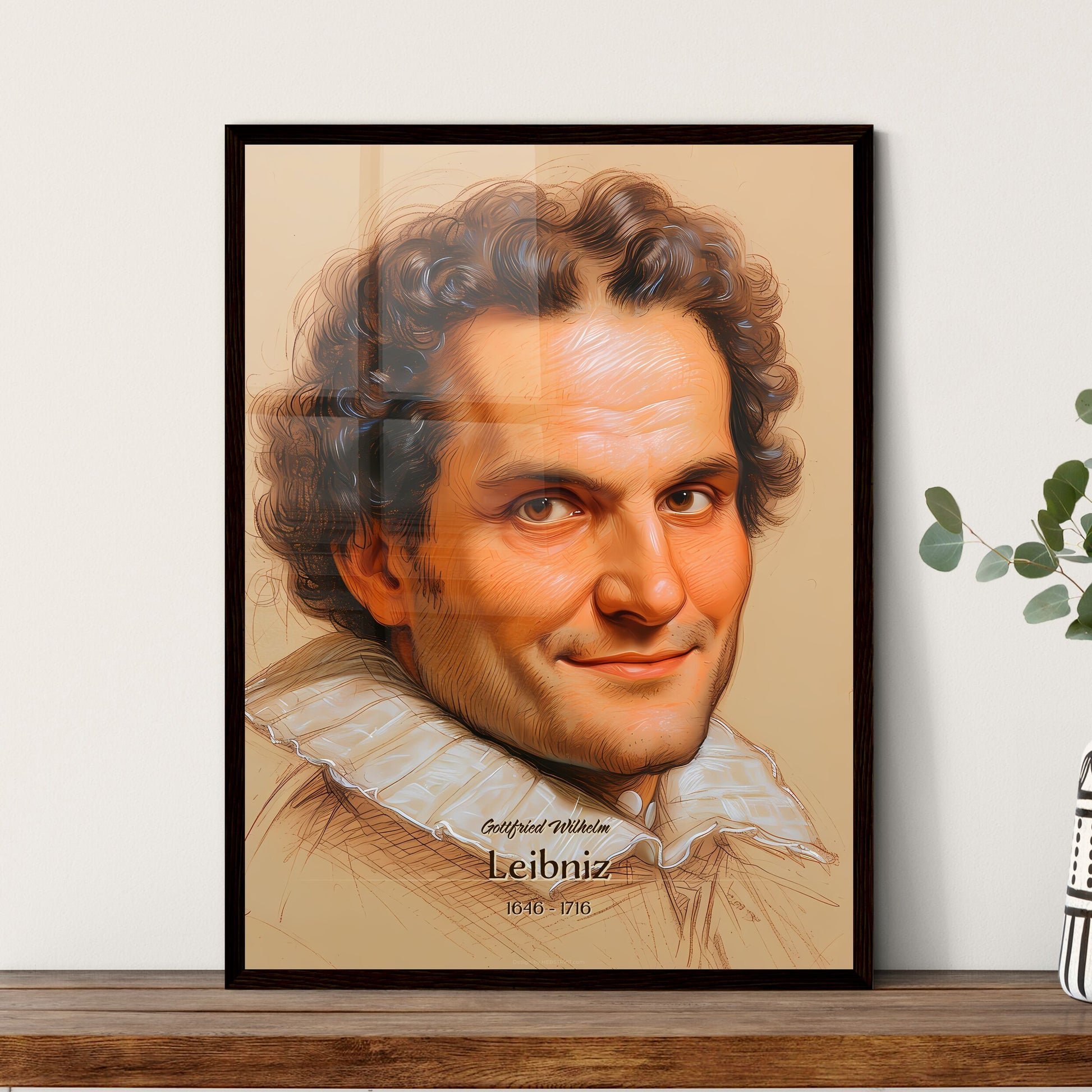 Gottfried Wilhelm, Leibniz, 1646 - 1716, A Poster of a drawing of a man Default Title