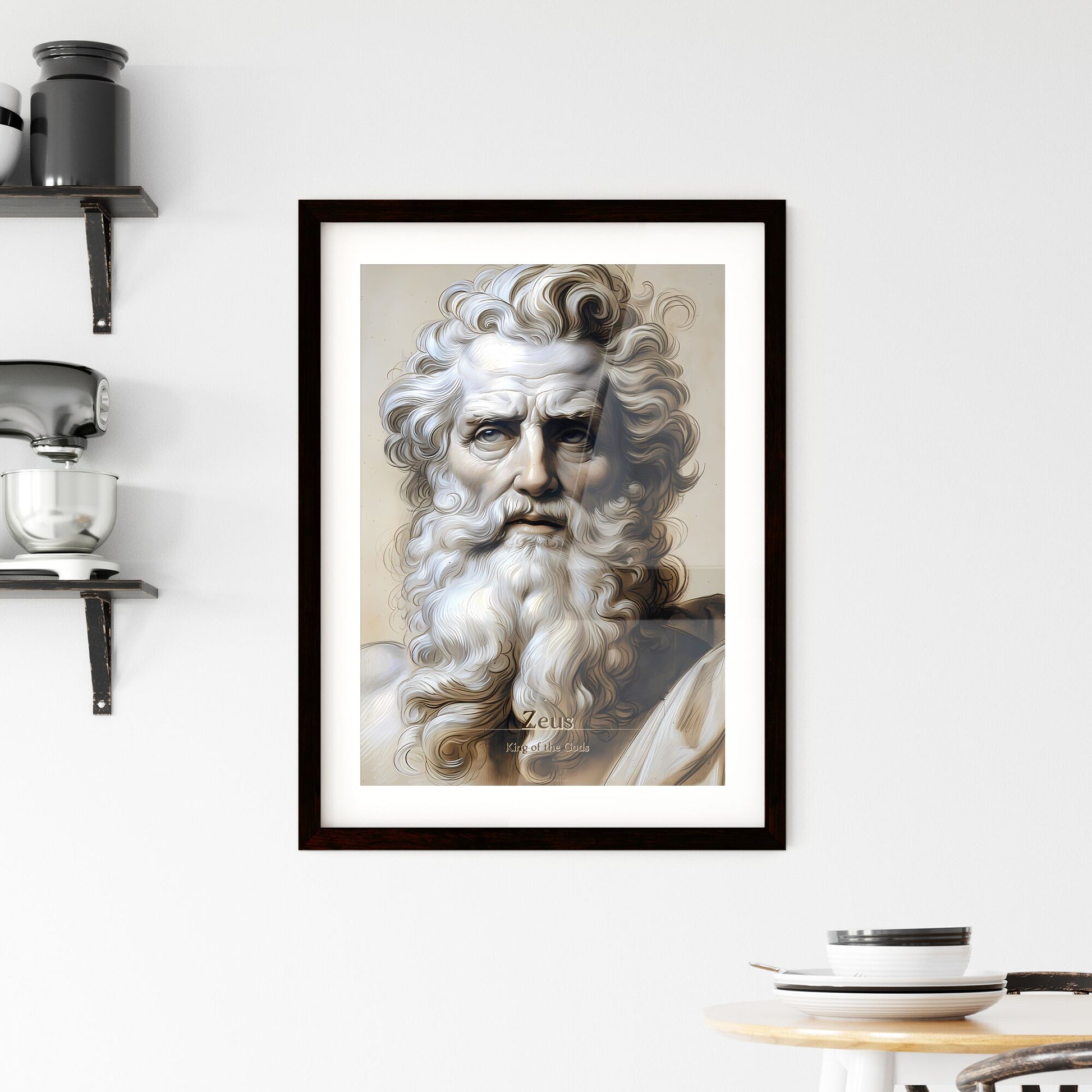 Zeus, King of the Gods, A Poster of a painting of a man with a long beard Default Title