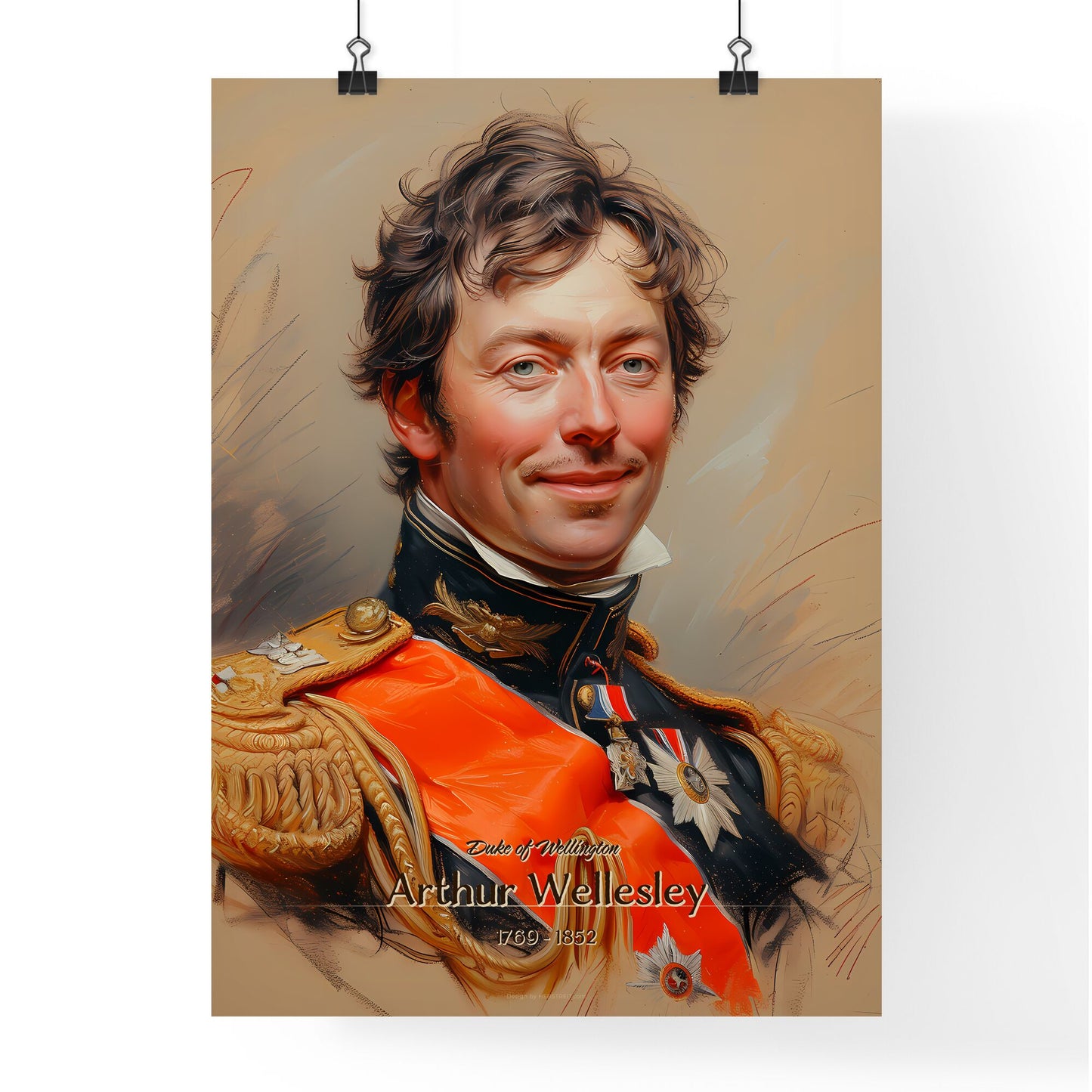 Duke of Wellington, Arthur Wellesley, 1769 - 1852, A Poster of a man in a military uniform Default Title