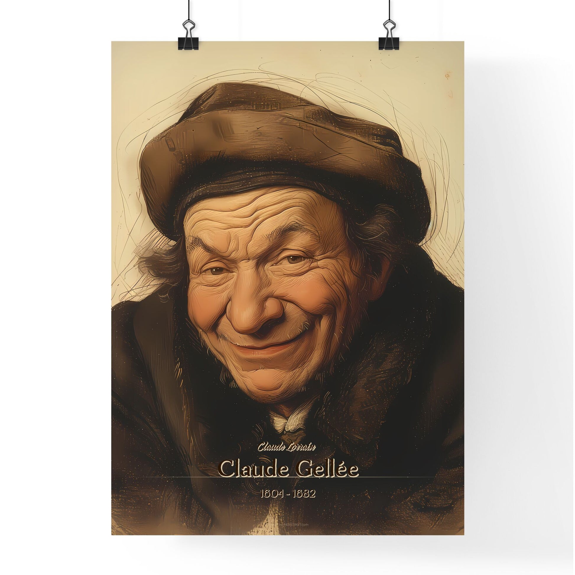 Claude Lorrain, Claude Gellée, 1604 - 1682, A Poster of a man wearing a hat Default Title