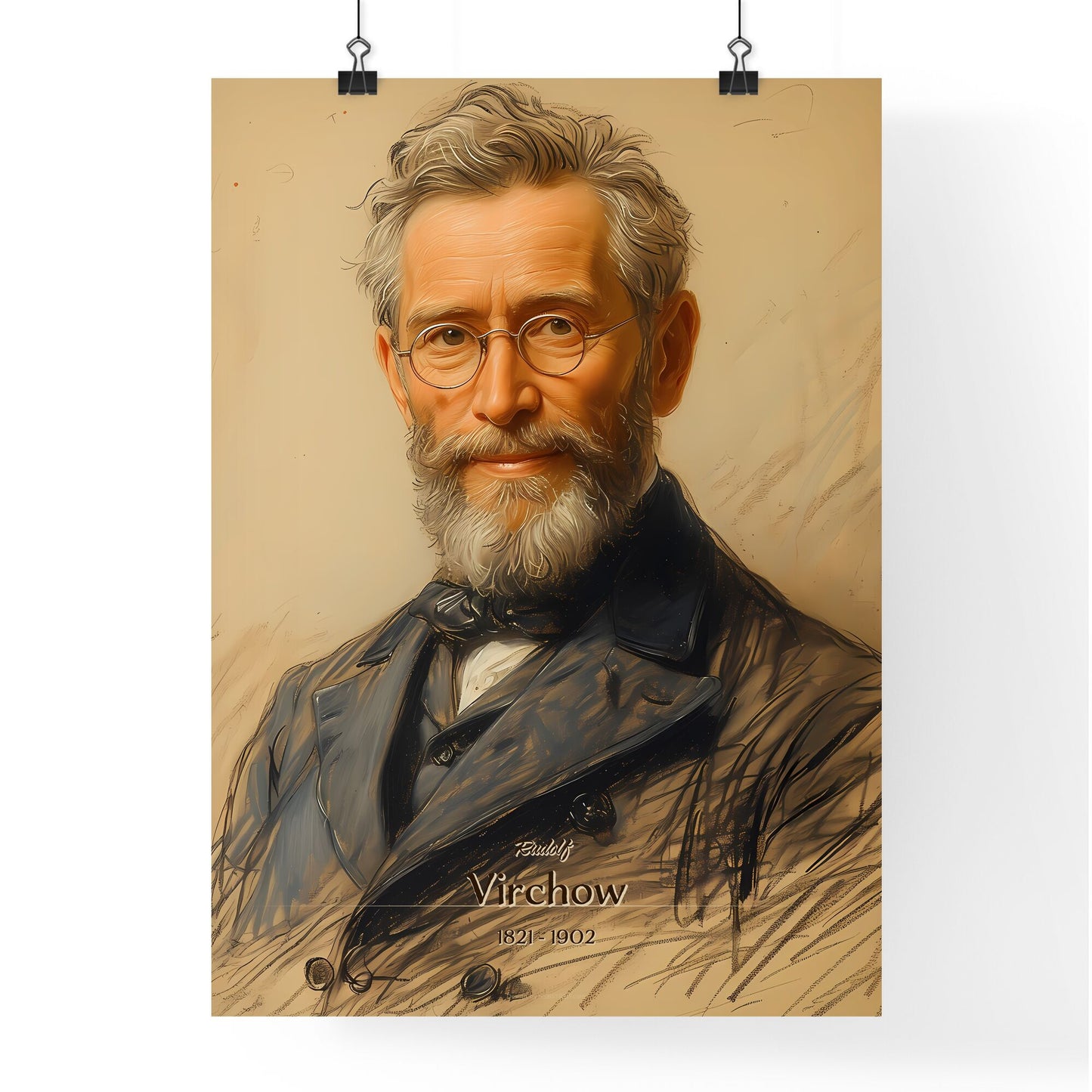 Rudolf, Virchow, 1821 - 1902, A Poster of a man with a beard and glasses Default Title
