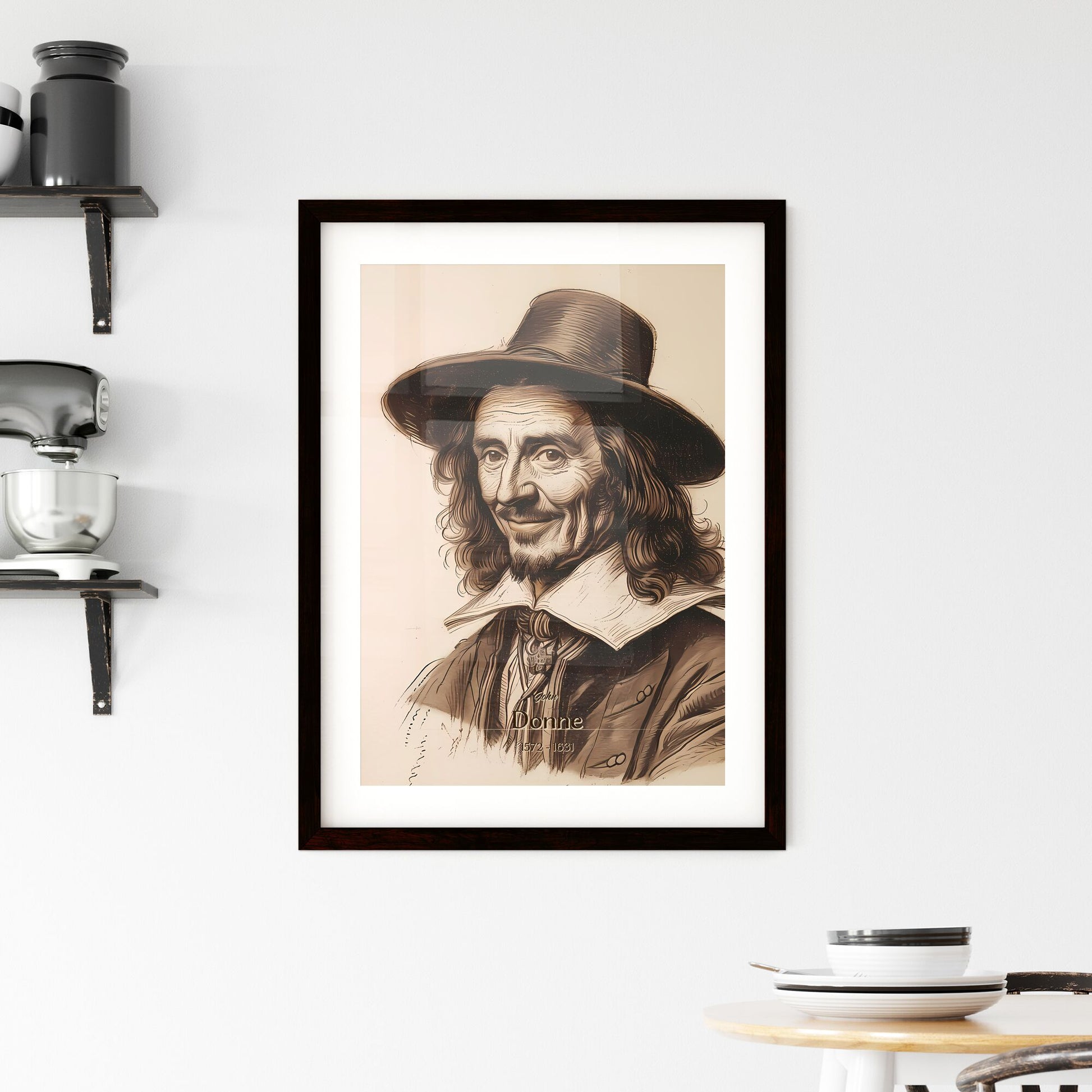 John, Donne, 1572 - 1631, A Poster of a man with long hair wearing a hat Default Title