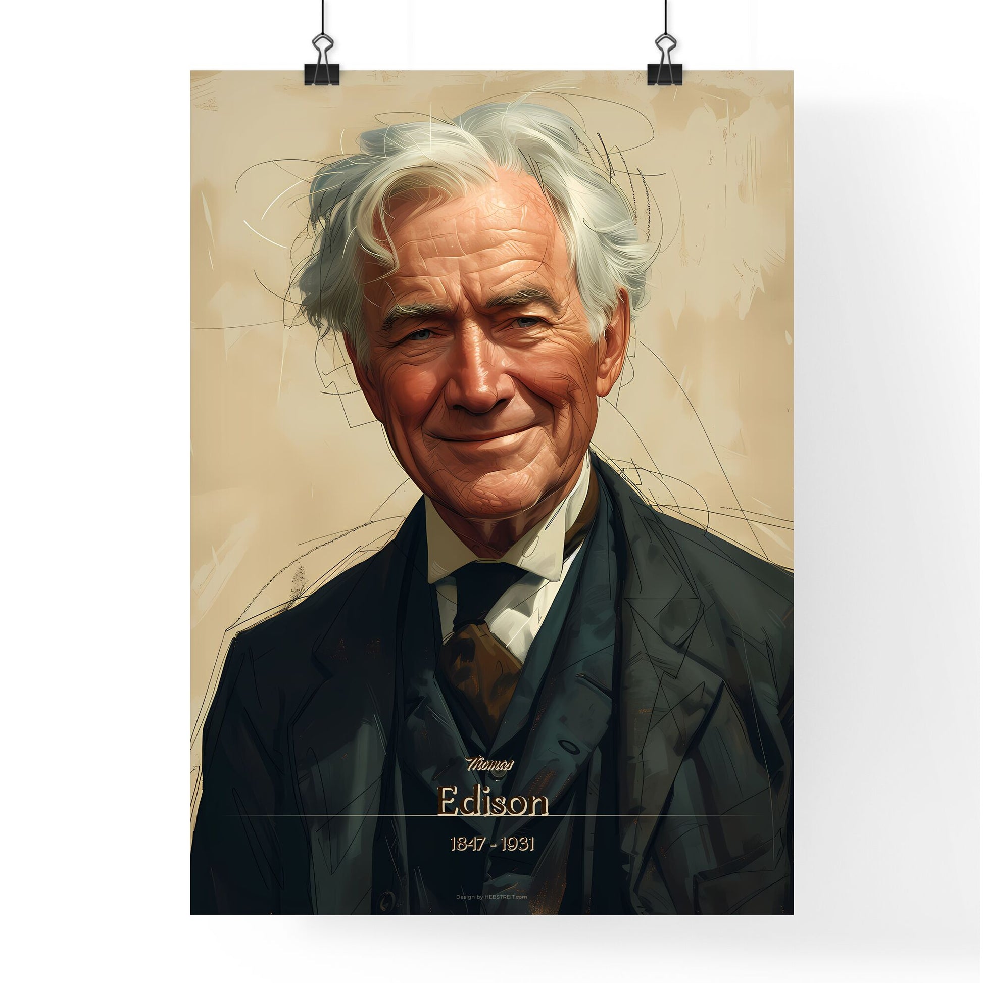 Thomas, Edison, 1847 - 1931, A Poster of a man in a suit Default Title