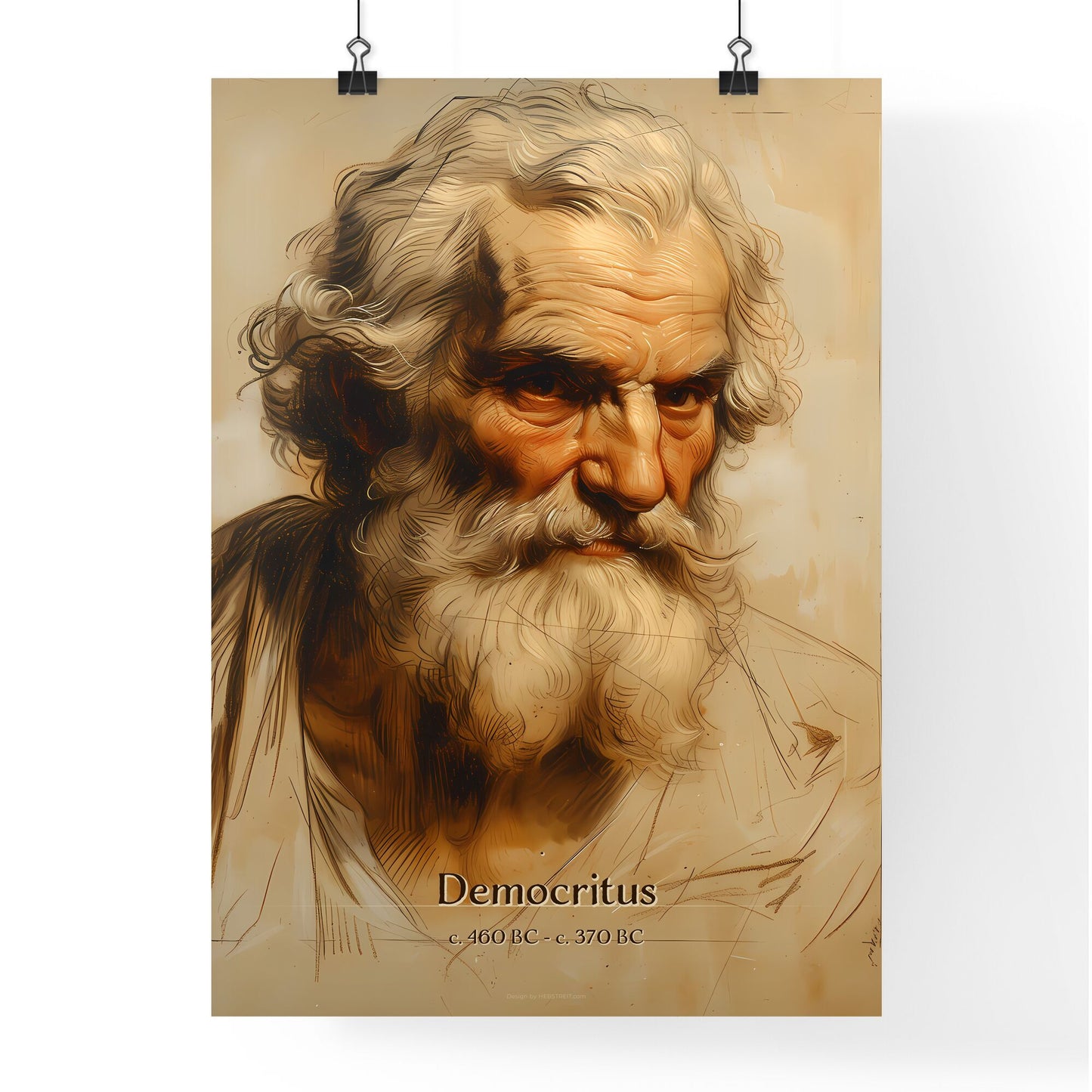 Democritus, c. 460 BC - c. 370 BC, A Poster of a painting of a man with a beard Default Title
