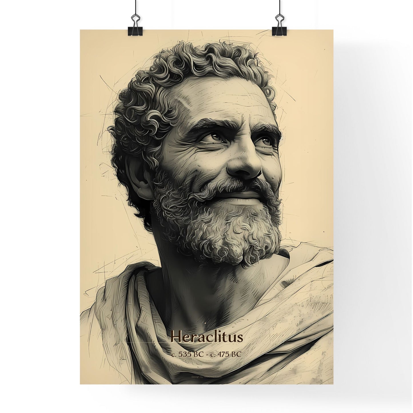 Heraclitus, c. 535 BC - c. 475 BC, A Poster of a man with a beard and mustache Default Title