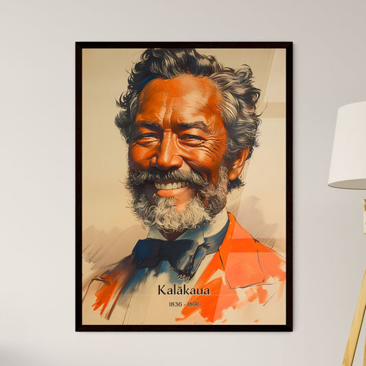 King, Kalākaua, 1836 - 1891, A Poster of a man with a beard and mustache smiling Default Title