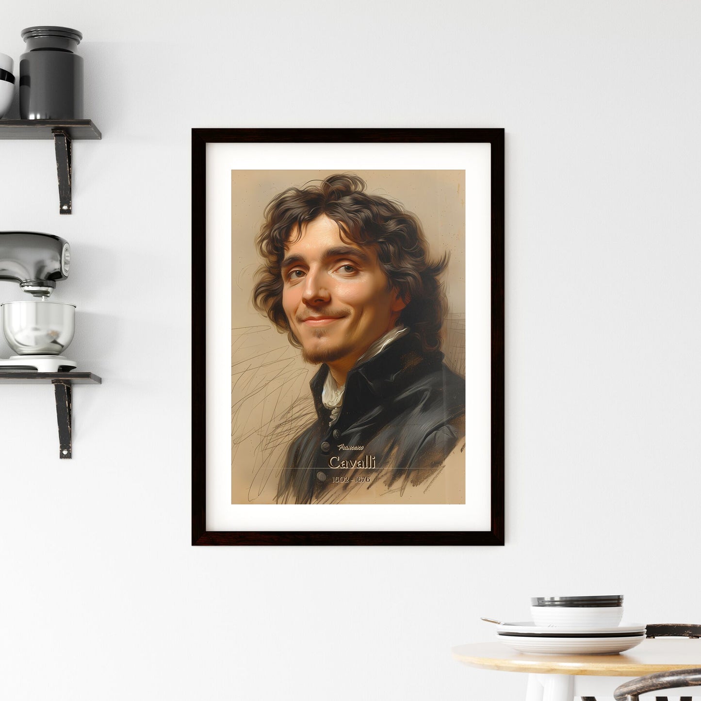 Francesco, Cavalli, 1602 - 1676, A Poster of a man with curly hair smiling Default Title