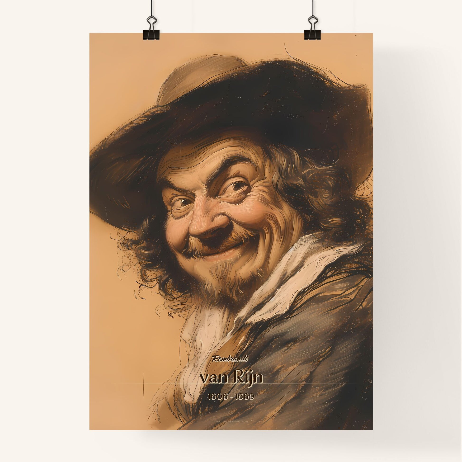 Rembrandt, van Rijn, 1606 - 1669, A Poster of a man with a hat Default Title
