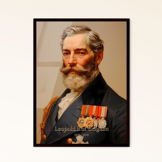 King, Leopold II of Belgium, 1835 - 1909, A Poster of a man with a beard and mustache wearing a military uniform Default Title