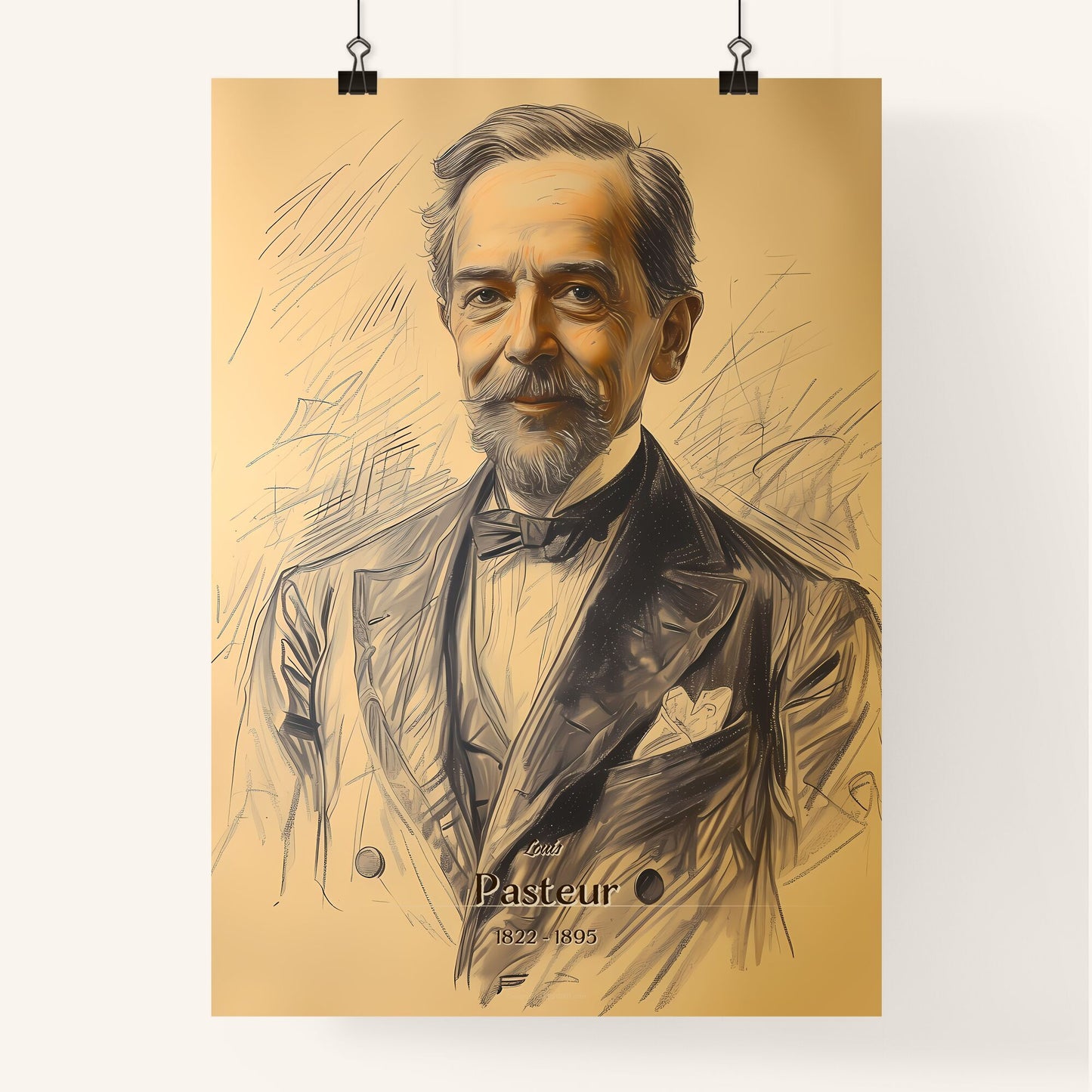 Louis, Pasteur, 1822 - 1895, A Poster of a drawing of a man Default Title