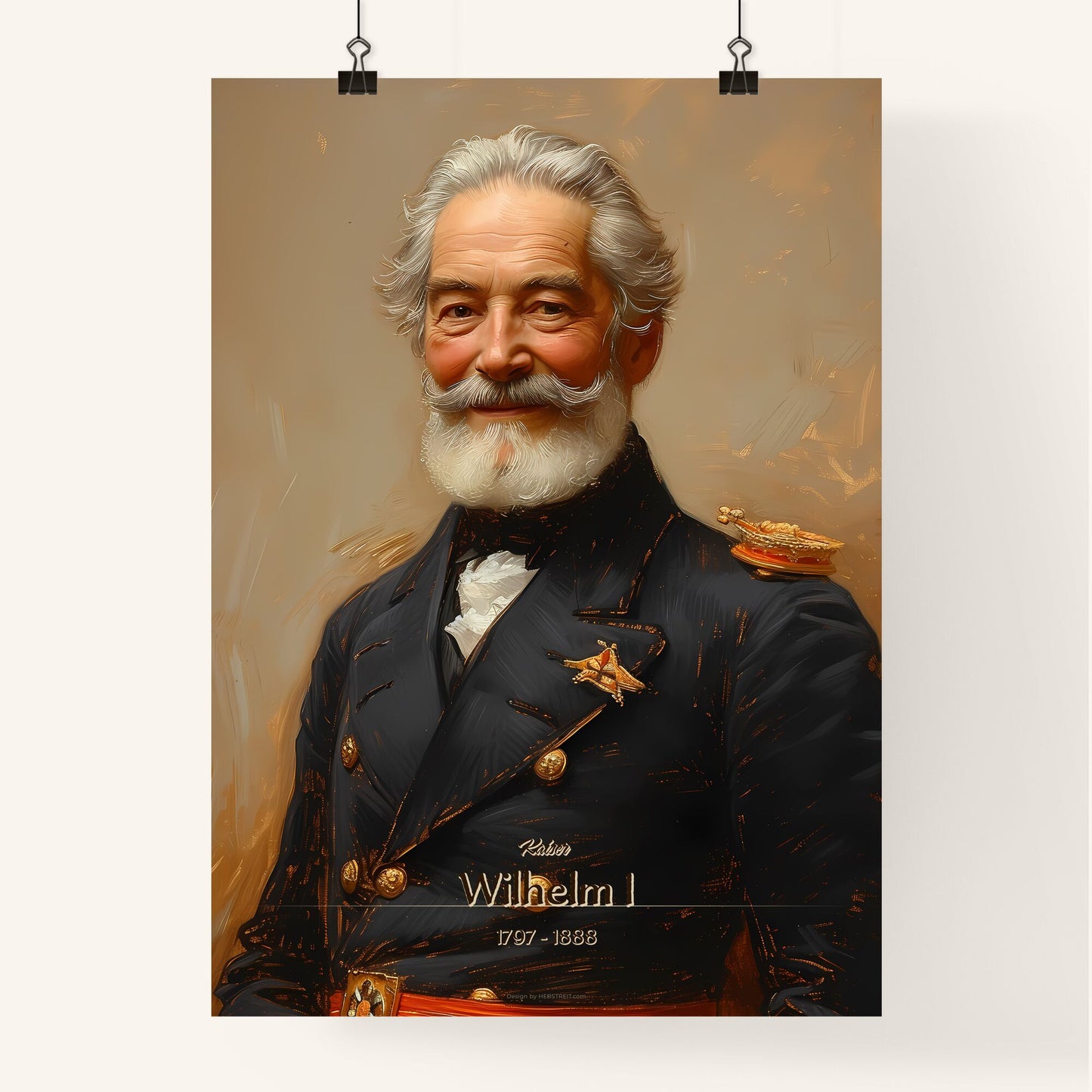 Kaiser, Wilhelm I, 1797 - 1888, A Poster of a man in a military uniform Default Title