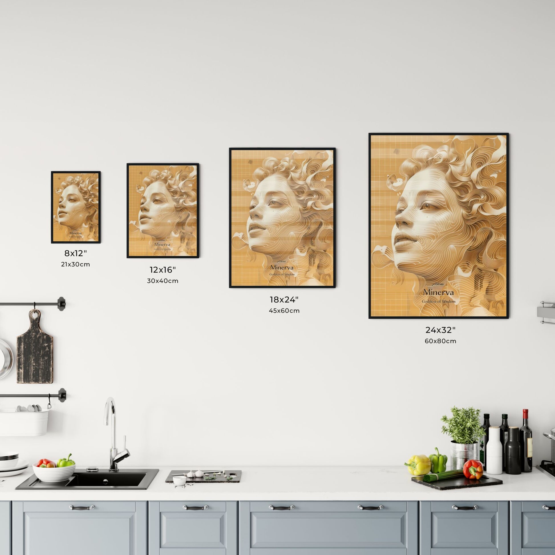 Athena, Minerva, Goddess of Wisdom, A Poster of a woman_s face with curly hair Default Title