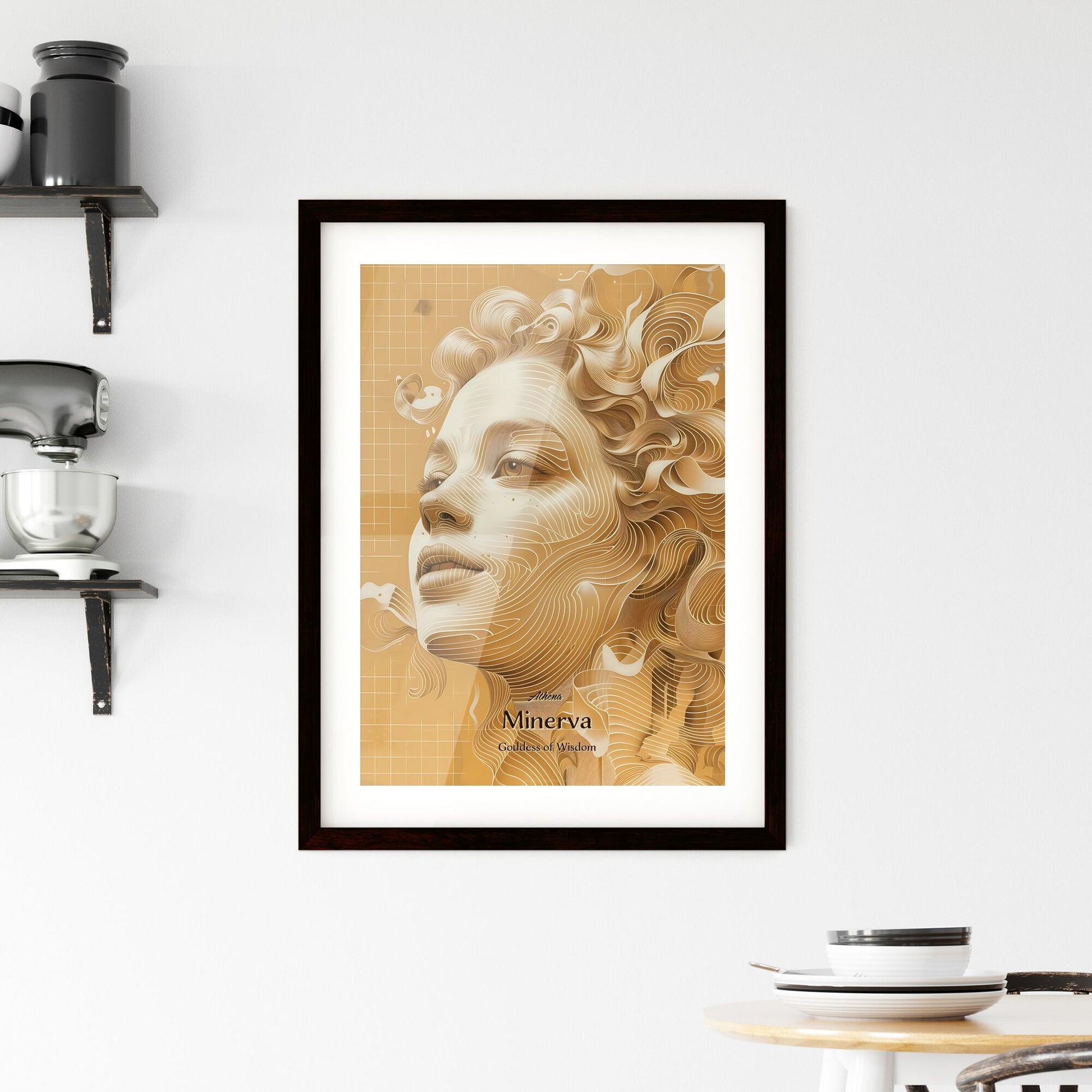 Athena, Minerva, Goddess of Wisdom, A Poster of a woman_s face with curly hair Default Title