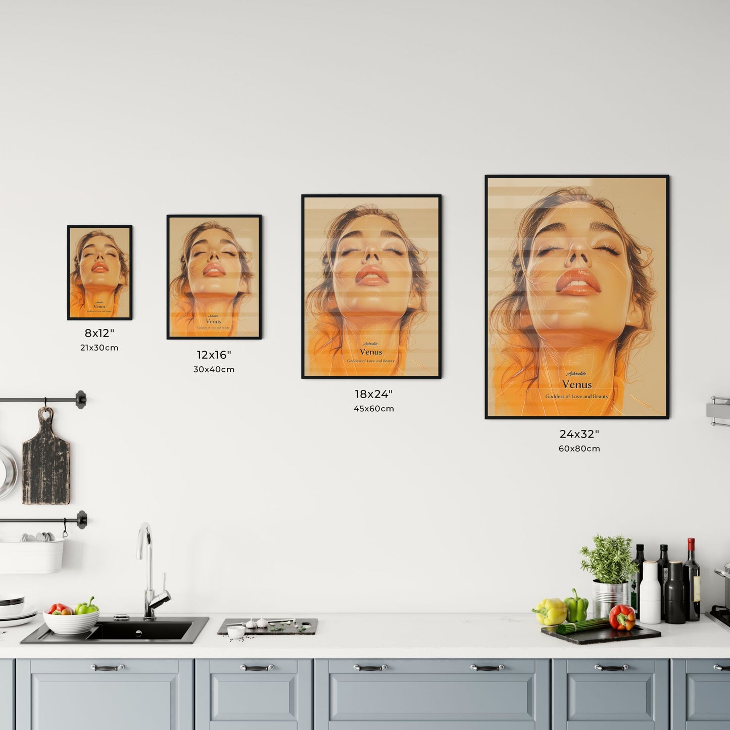 Aphrodite, Venus, Goddess of Love and Beauty, A Poster of a woman with her eyes closed Default Title